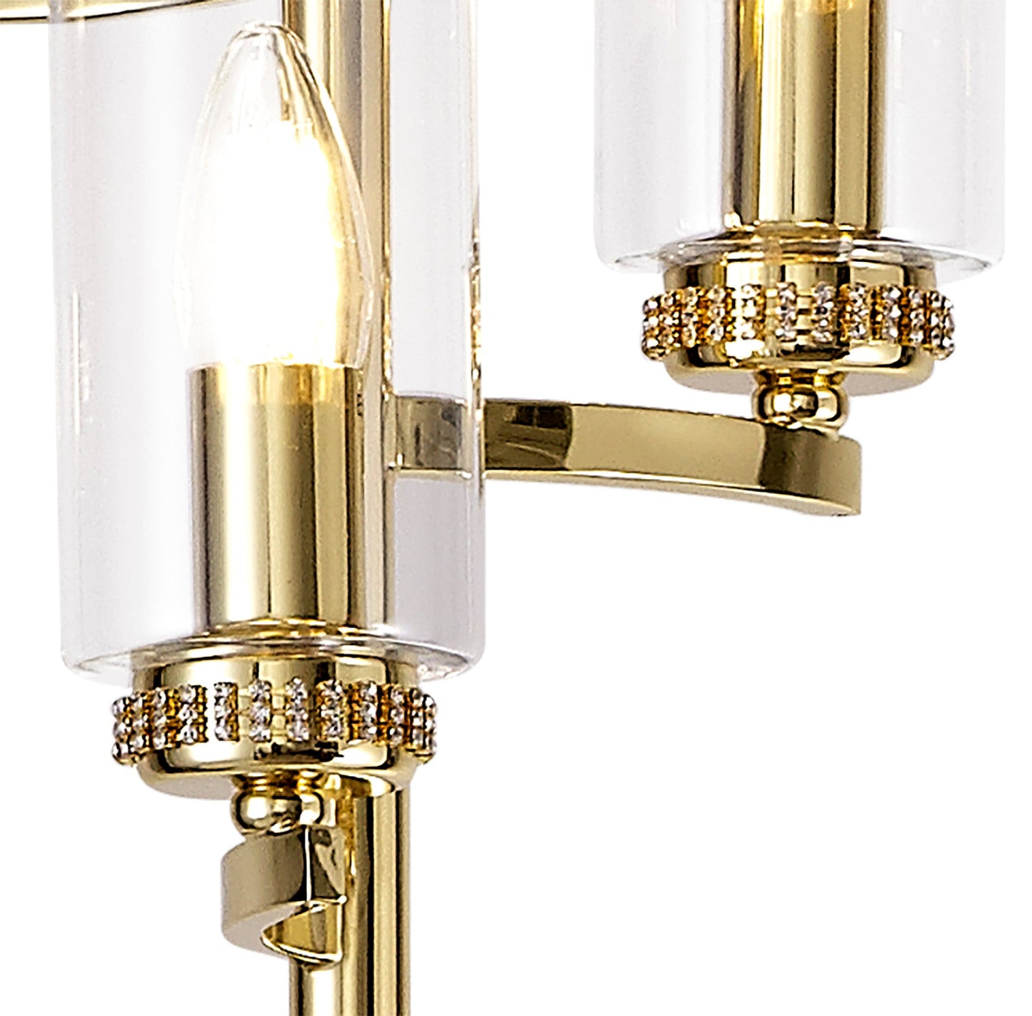 Disley Floor Lamp, 3 x E14, Polished Gold