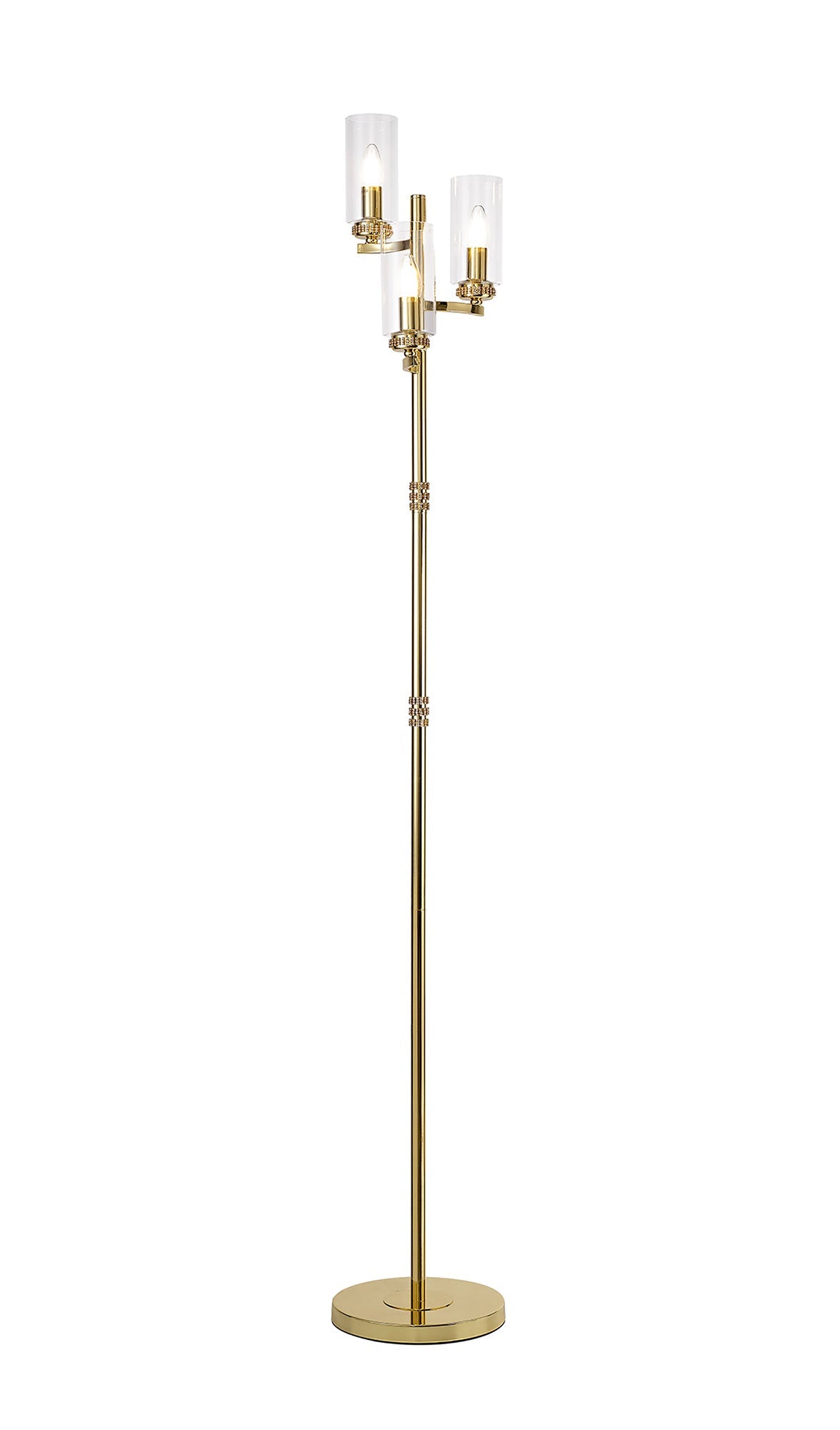 Disley Floor Lamp, 3 x E14, Polished Gold