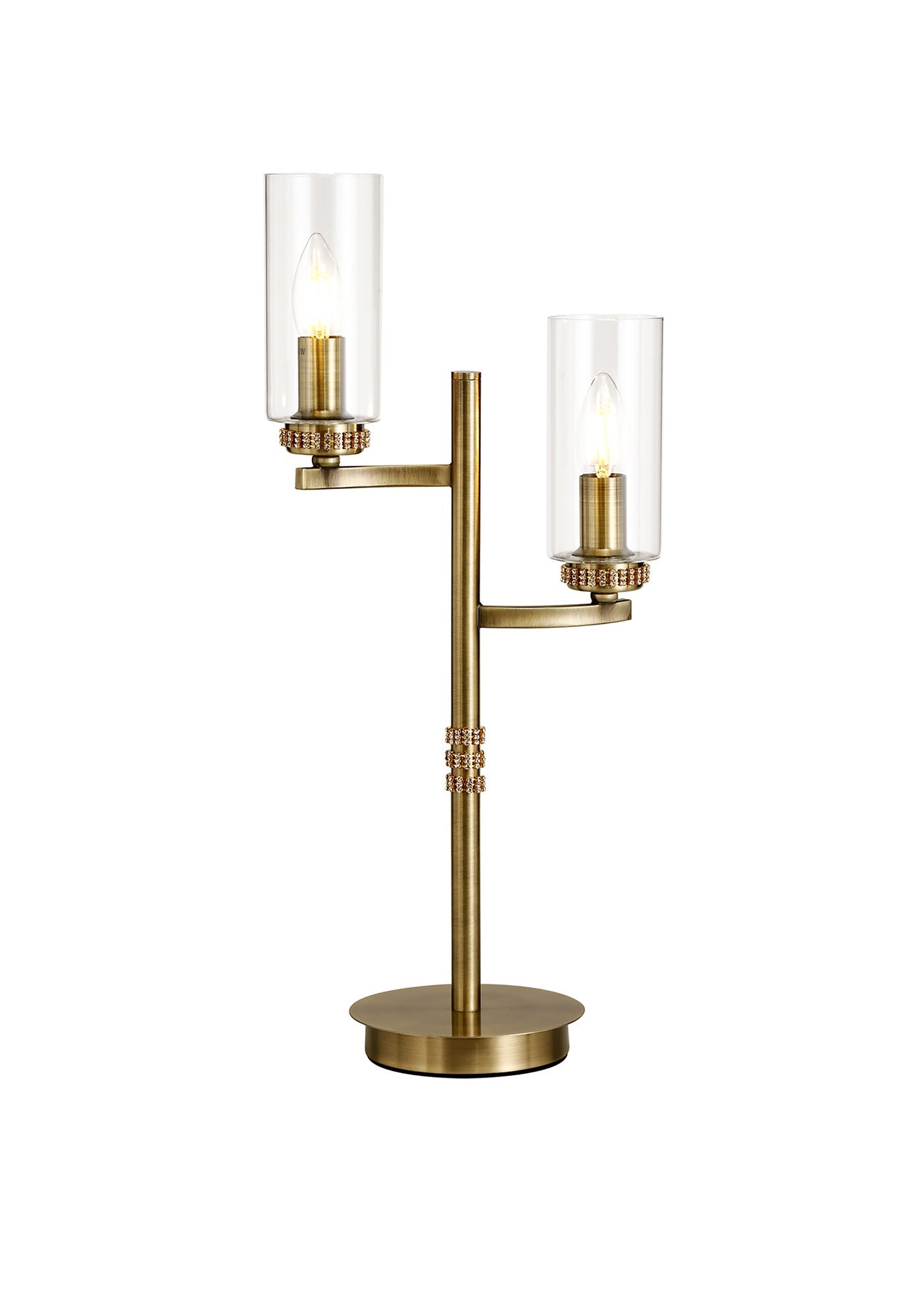 Disley Table Lamp, 2 x E14, Antique Brass