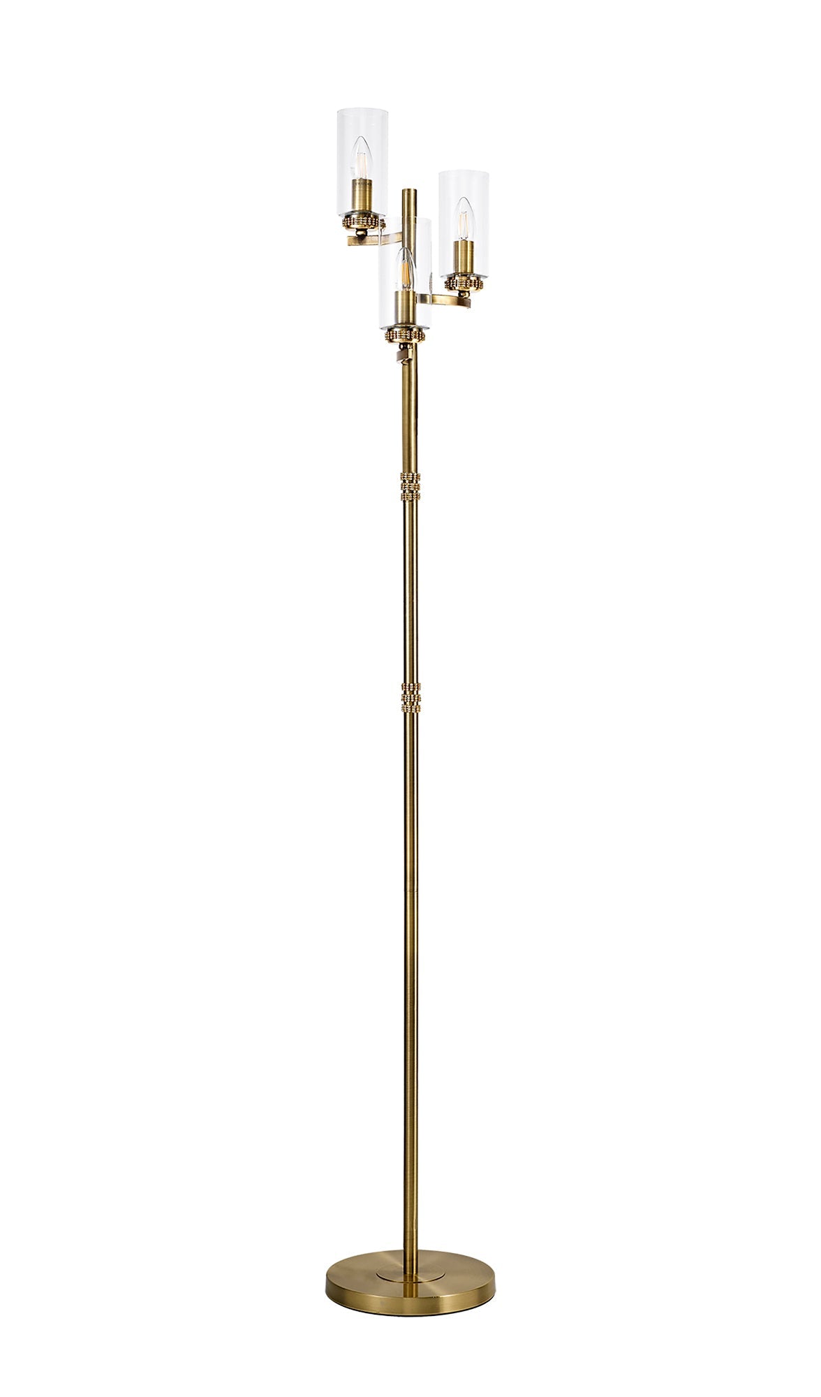 Disley Floor Lamp, 3 x E14, Antique Brass