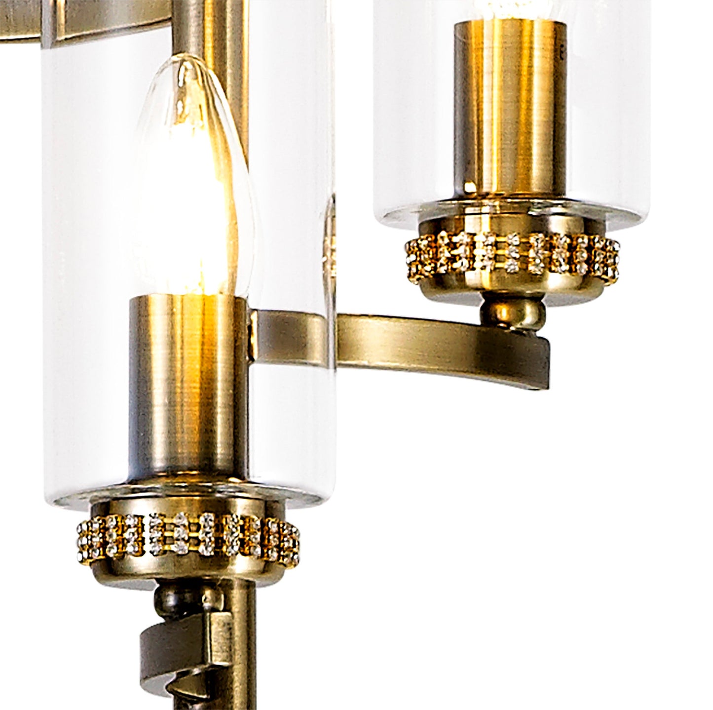 Disley Floor Lamp, 3 x E14, Antique Brass