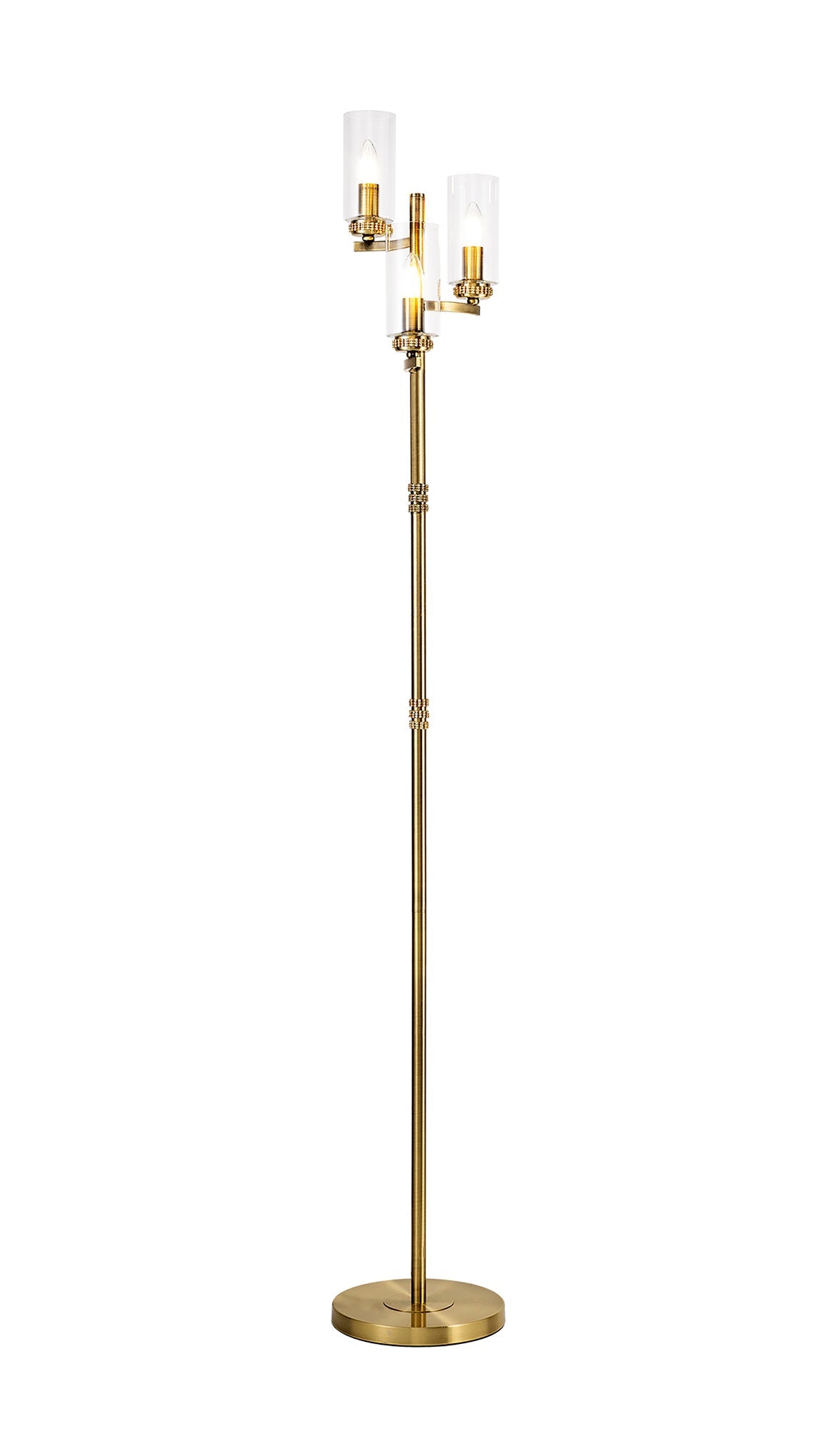 Disley Floor Lamp, 3 x E14, Antique Brass