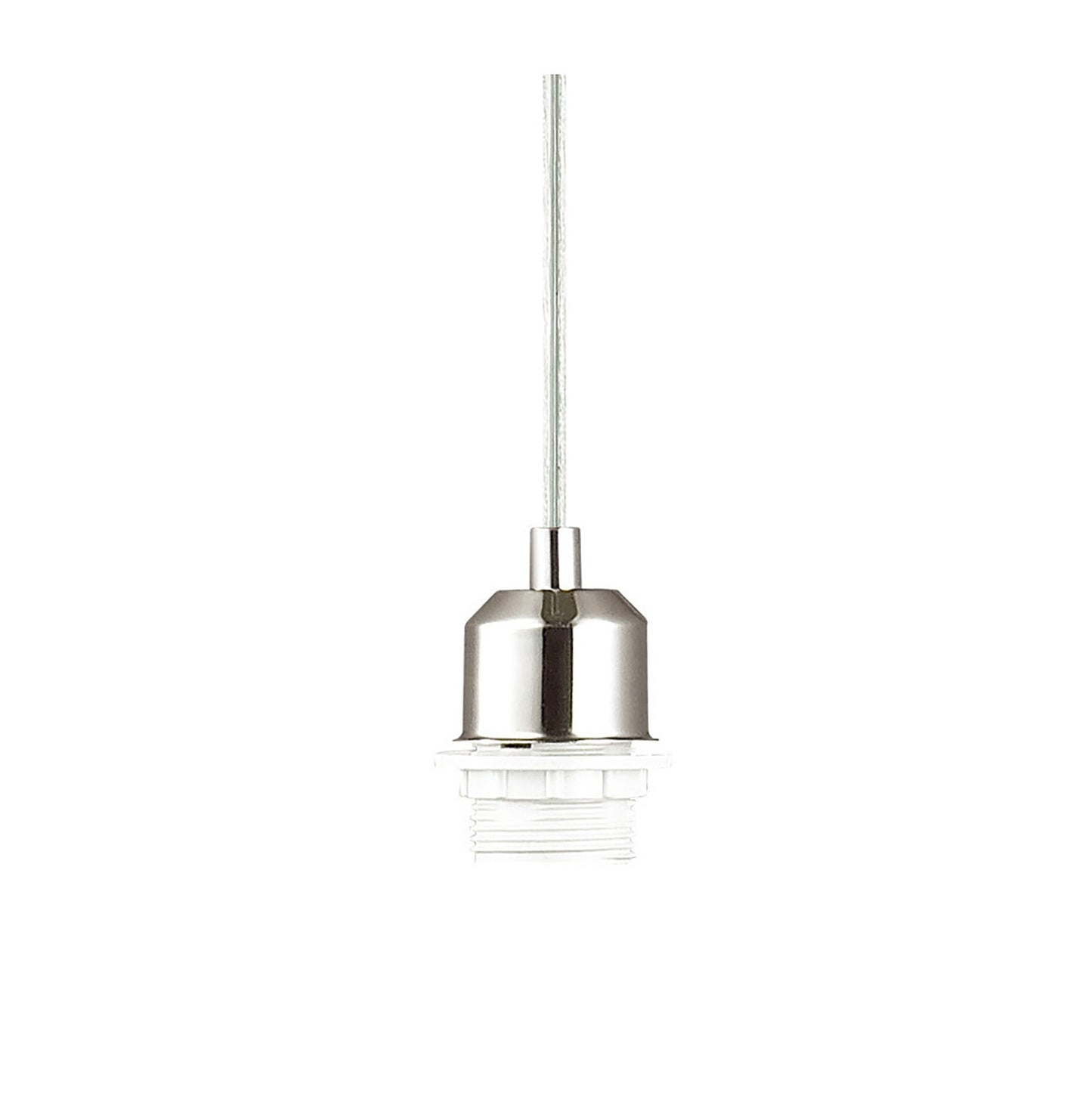 Saltney, Tiffany 35cm Non-electric Uplighter Shade, Cream and Grey and Crystal Centre and Satin Nickel Brass Trim