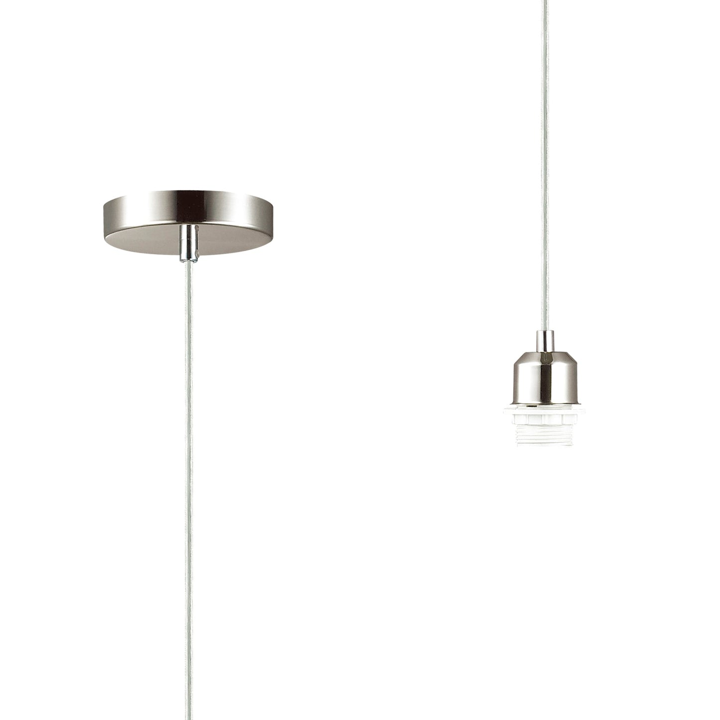 Saltney 1 Light Pendant E27 With 35cm Tiffany Shade, Cream and Grey and Crystal Centre and Satin Nickel Brass Trim and Satin Nickel