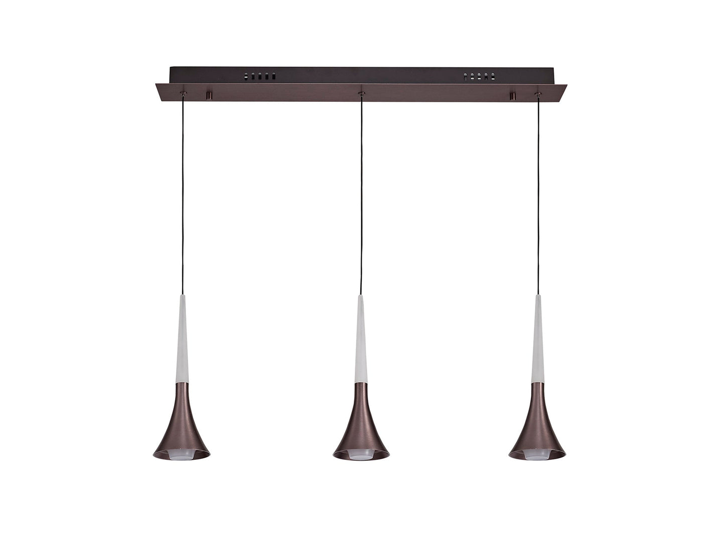 Dunham 3 Light Linear Pendant, 3 x 5W LED, 3000K, 431lm, Satin Brown, 3yrs Warranty 2