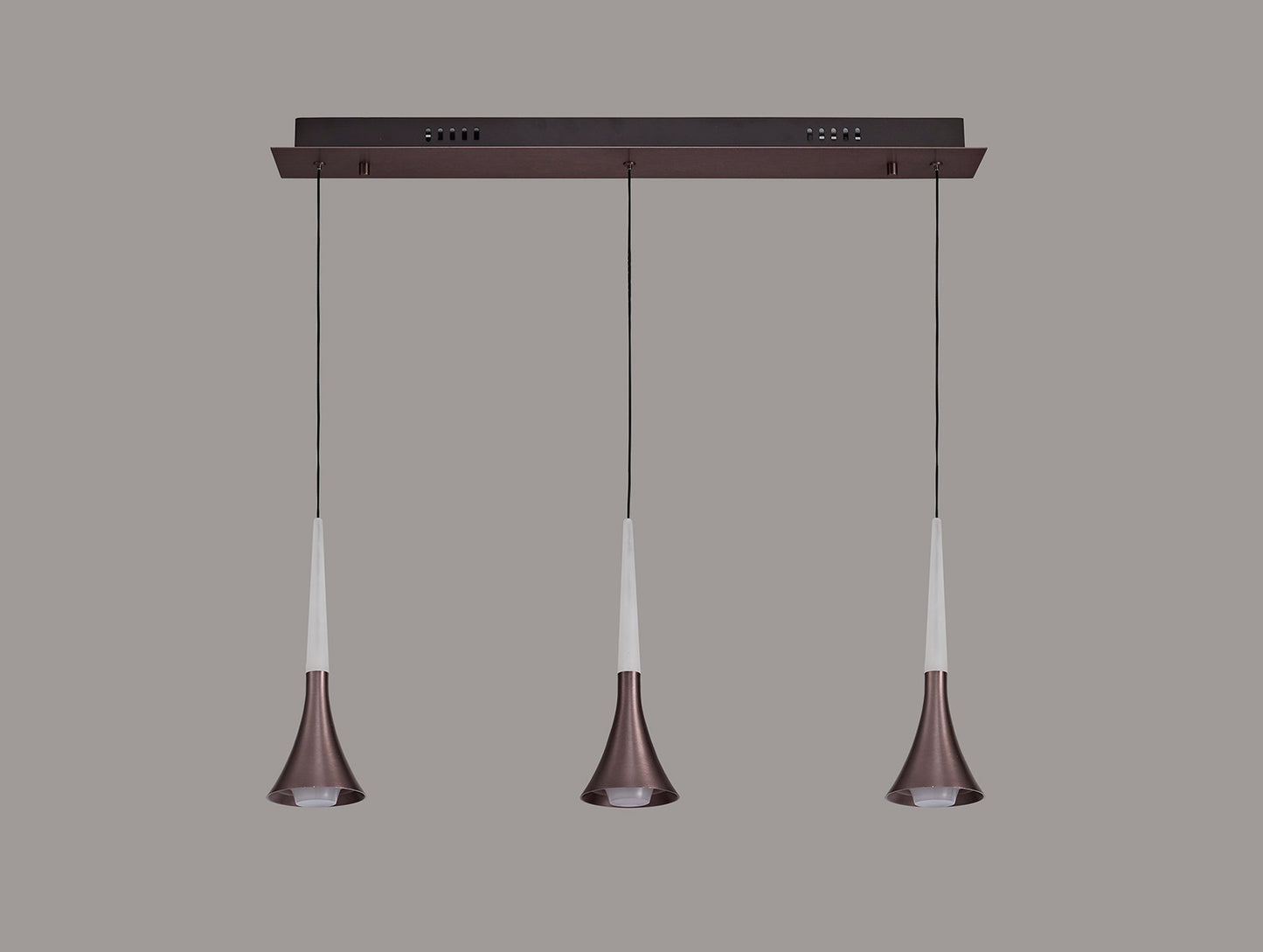 Dunham 3 Light Linear Pendant, 3 x 5W LED, 3000K, 431lm, Satin Brown, 3yrs Warranty 2