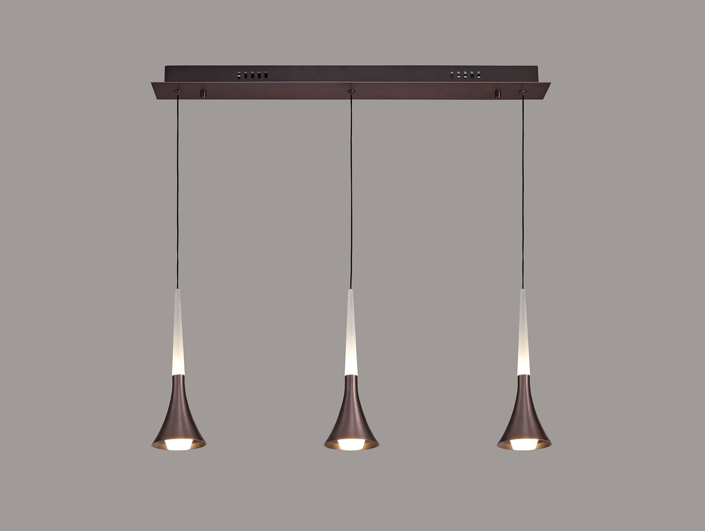 Dunham 3 Light Linear Pendant, 3 x 5W LED, 3000K, 431lm, Satin Brown, 3yrs Warranty 2