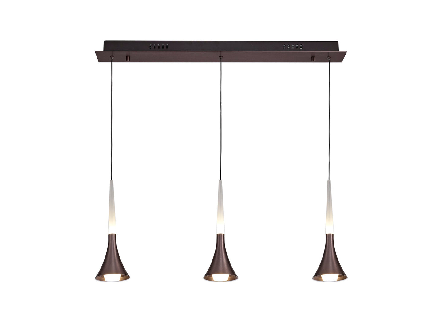 Dunham 3 Light Linear Pendant, 3 x 5W LED, 3000K, 431lm, Satin Brown, 3yrs Warranty 2
