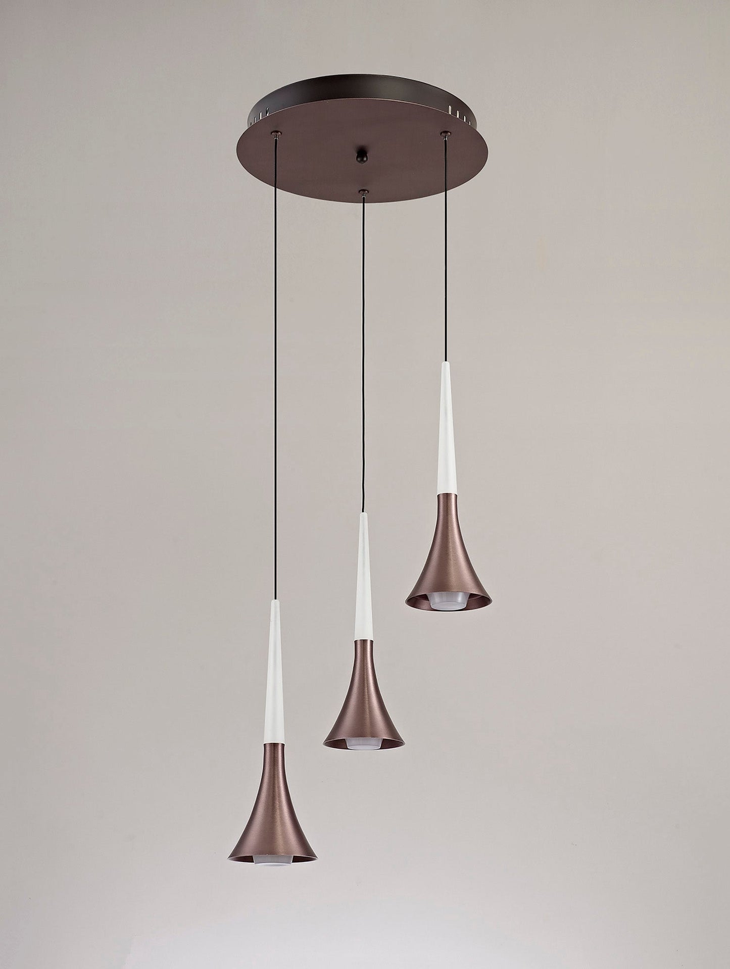 Dunham 3 Light Round Pendant, 3 x 5W LED, 3000K, 447lm, Satin Brown, 3yrs Warranty 2