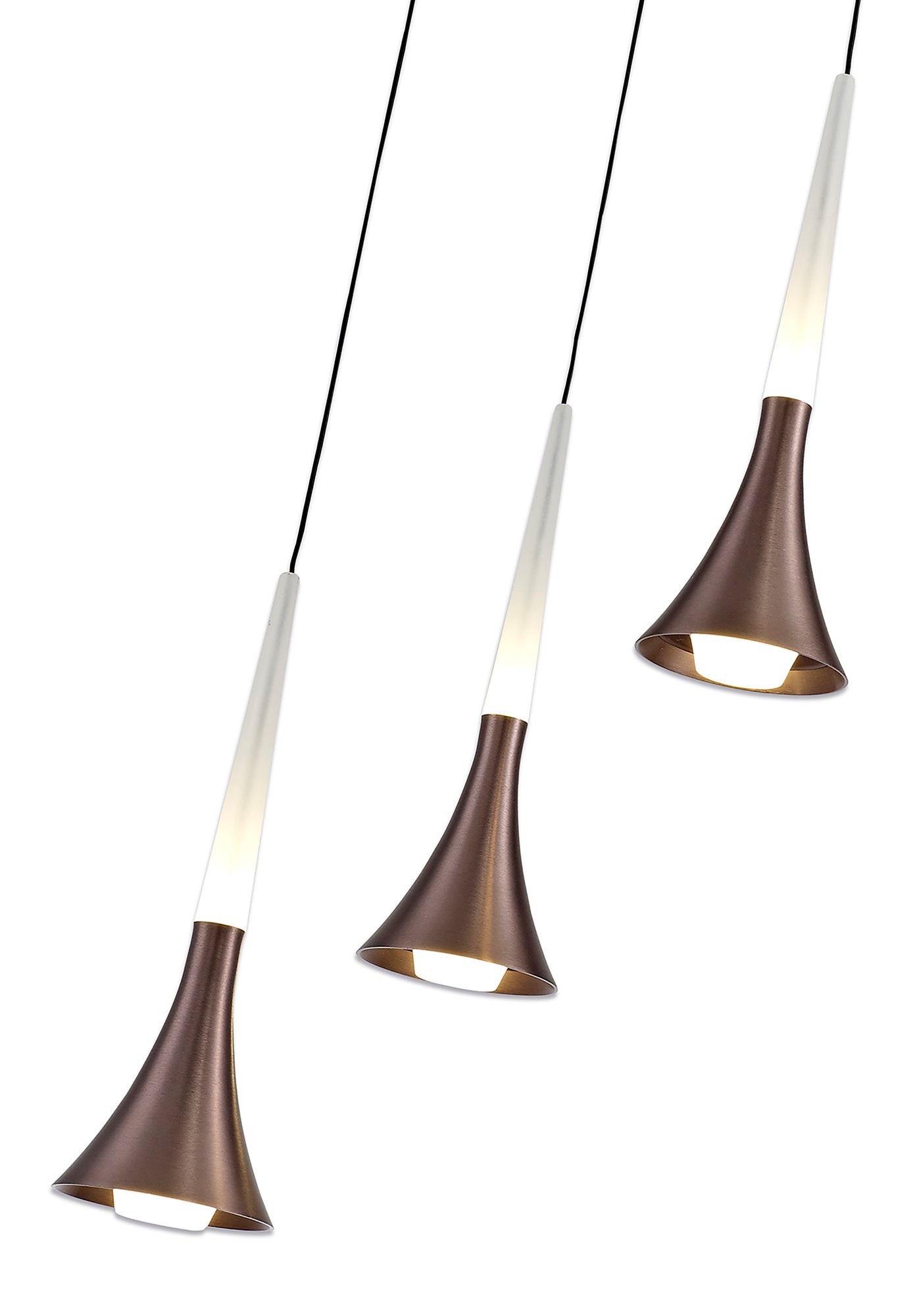 Dunham 3 Light Round Pendant, 3 x 5W LED, 3000K, 447lm, Satin Brown, 3yrs Warranty 2