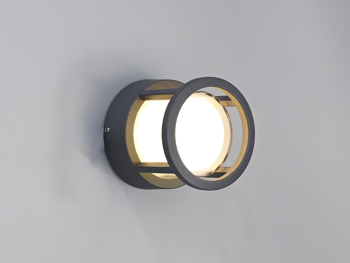 Elm Round Downlight, 1 x 6W LED, 3000K, 360lm, IP54, Anthracite, 3yrs Warranty