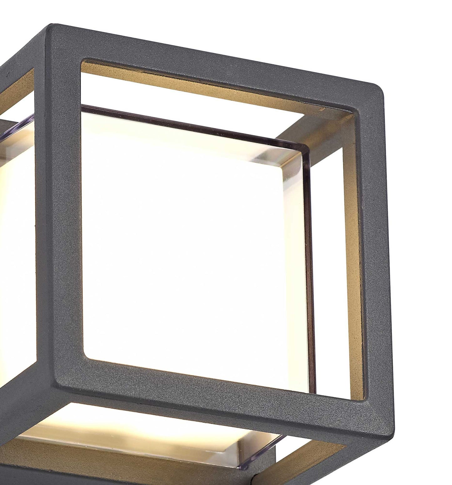 Elm Square Downlight, 1 x 6W LED, 3000K, 360lm, IP54, Anthracite, 3yrs Warranty