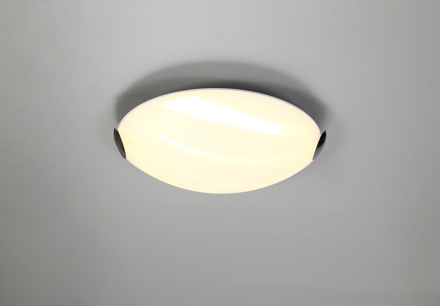 Faulkners Ceiling 30cm, 1 x 12W LED, 3000K, 666lm, Polished Chrome and White, 3yrs Warranty