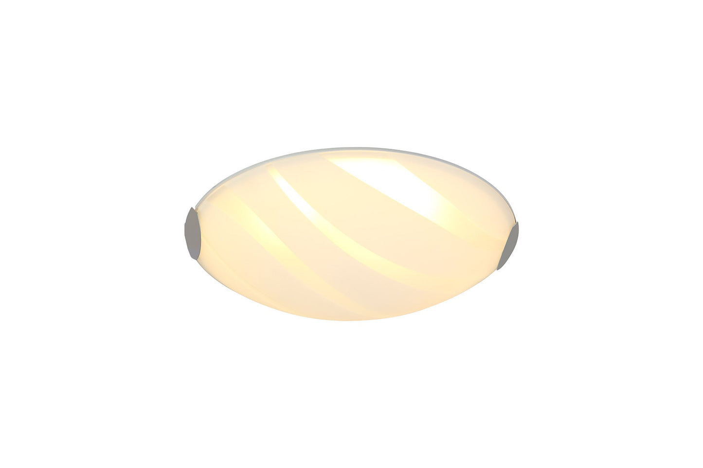 Faulkners Ceiling 30cm, 1 x 12W LED, 3000K, 666lm, Polished Chrome and White, 3yrs Warranty