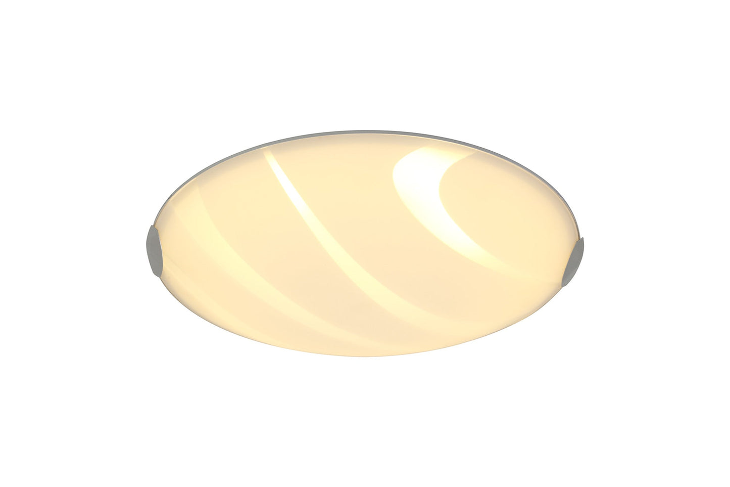 Faulkners Ceiling 40.5cm, 1 x 24W LED, 3000K, 1404lm, Polished Chrome and White, 3yrs Warranty