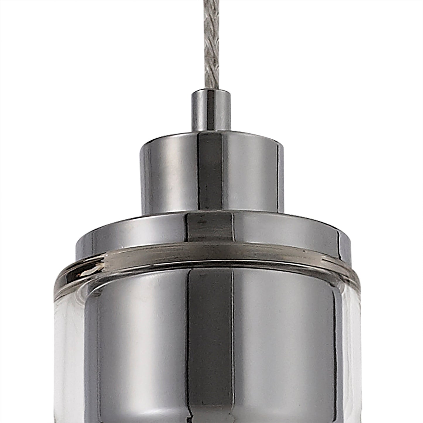 Gatley Pendant, 1 x E27, Polished Chrome and Clear Glass