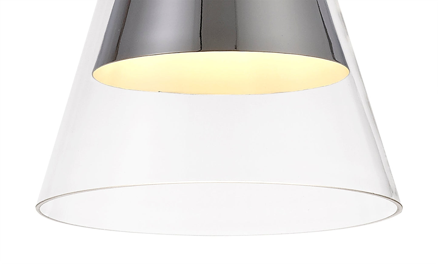 Gatley Pendant, 1 x E27, Polished Chrome and Clear Glass