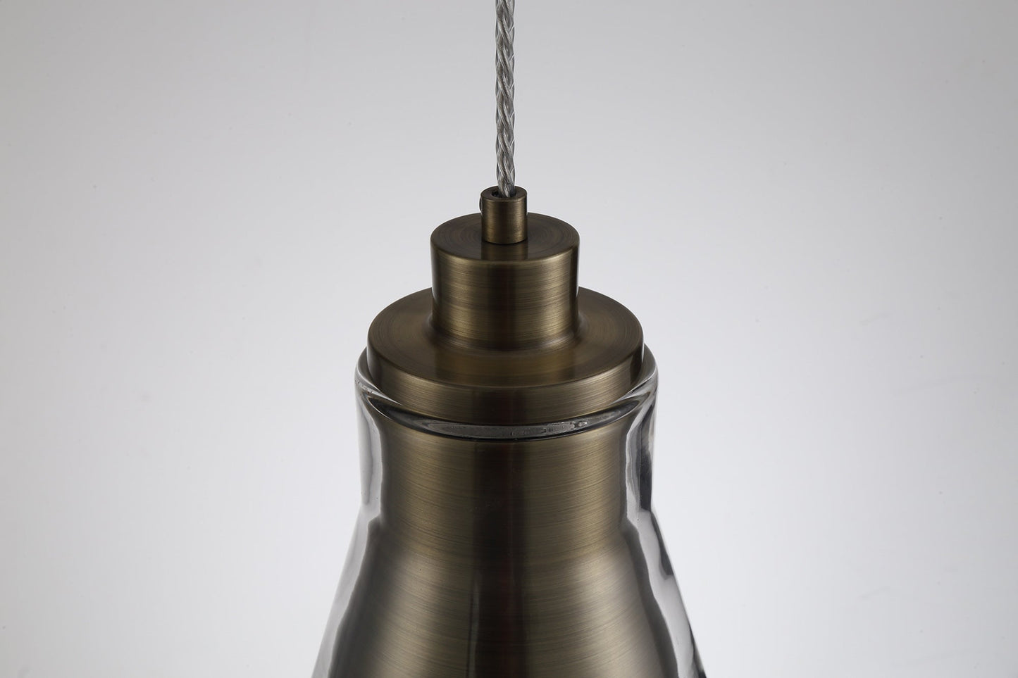 Gatley Pendant, 1 x E27, Antique Brass and Clear Glass