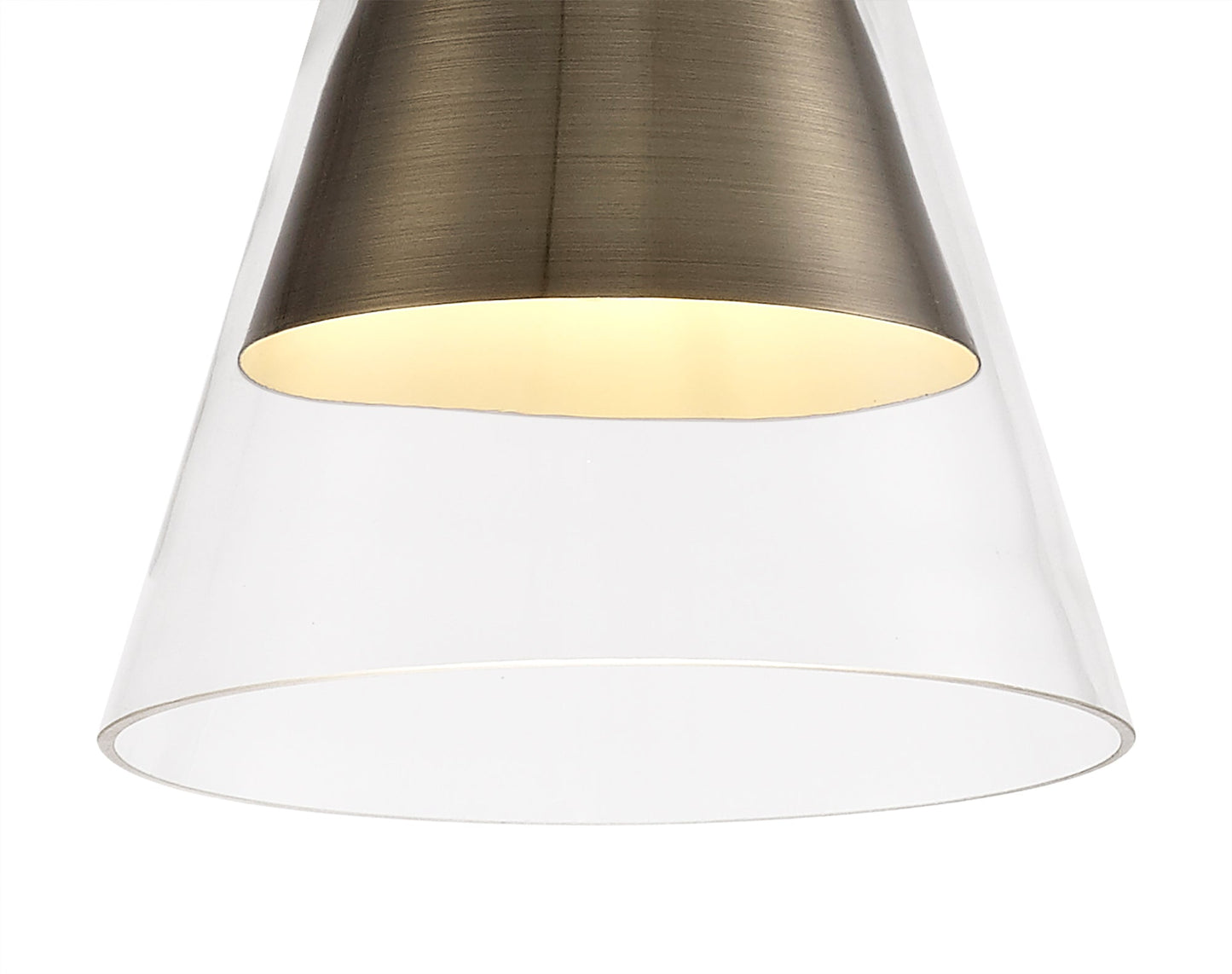 Gatley Pendant, 1 x E27, Antique Brass and Clear Glass