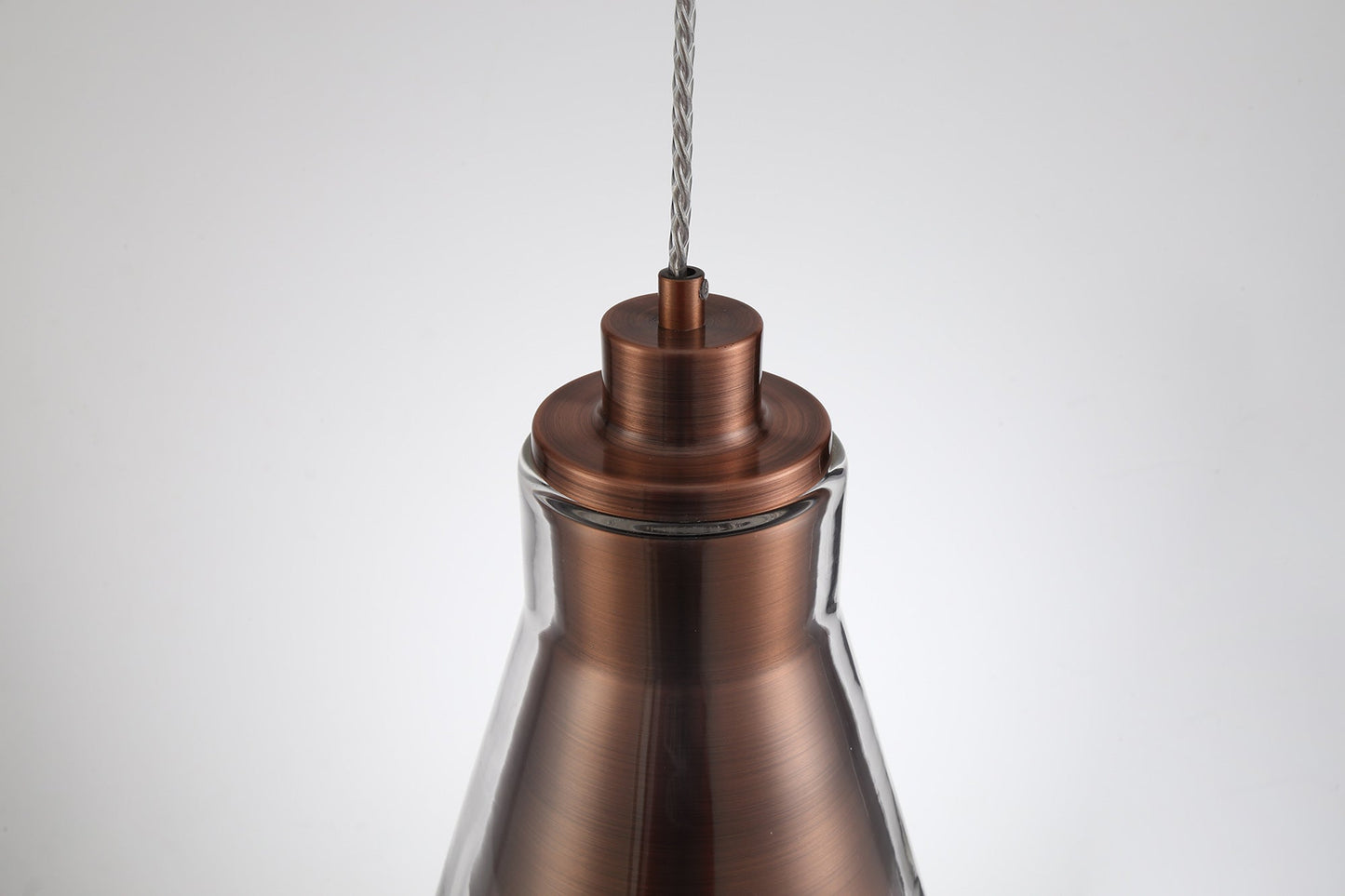 Gatley Pendant, 1 x E27, Antique Copper and Clear Glass
