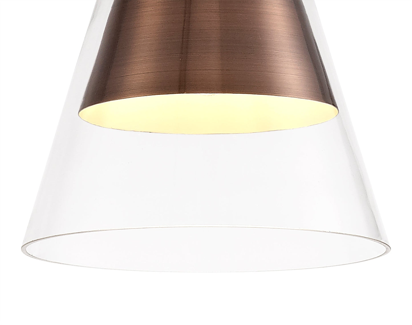 Gatley Pendant, 1 x E27, Antique Copper and Clear Glass