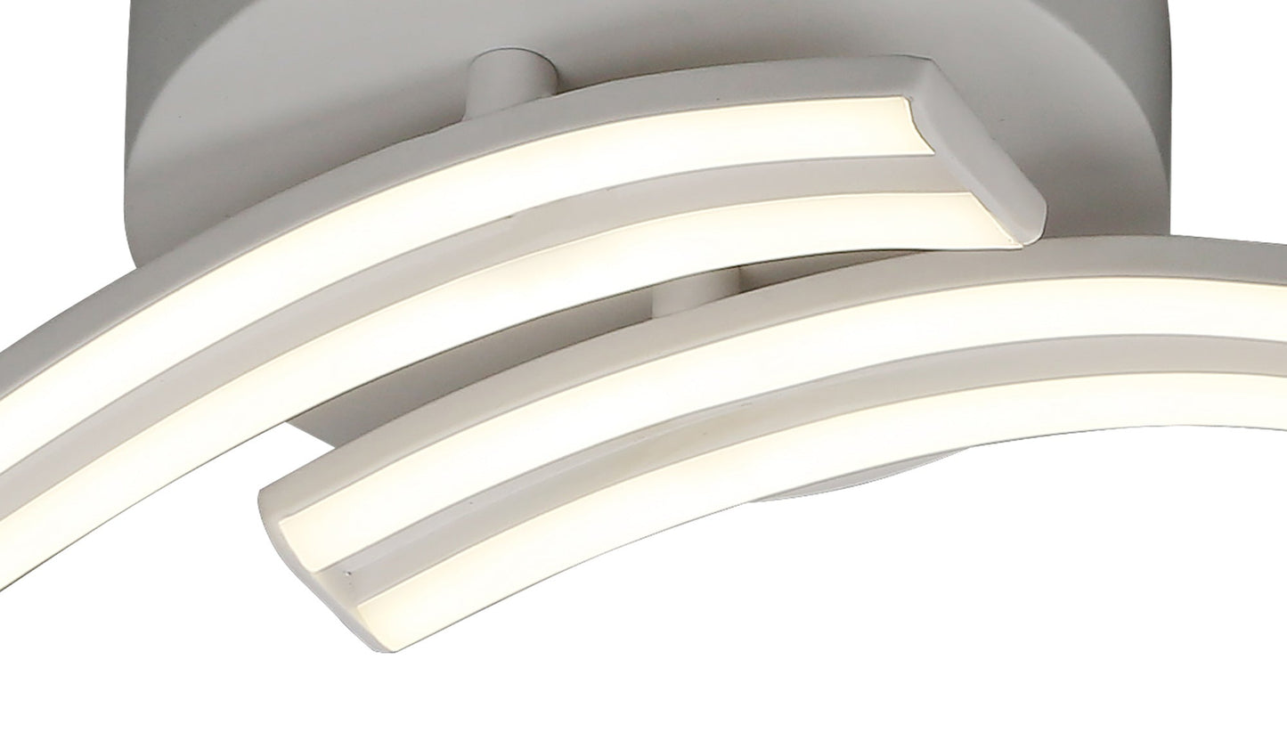 Gough 2 Light Ceiling, Wall, 2 x 12W LED, 4000K, 1556lm, White, 3yrs Warranty