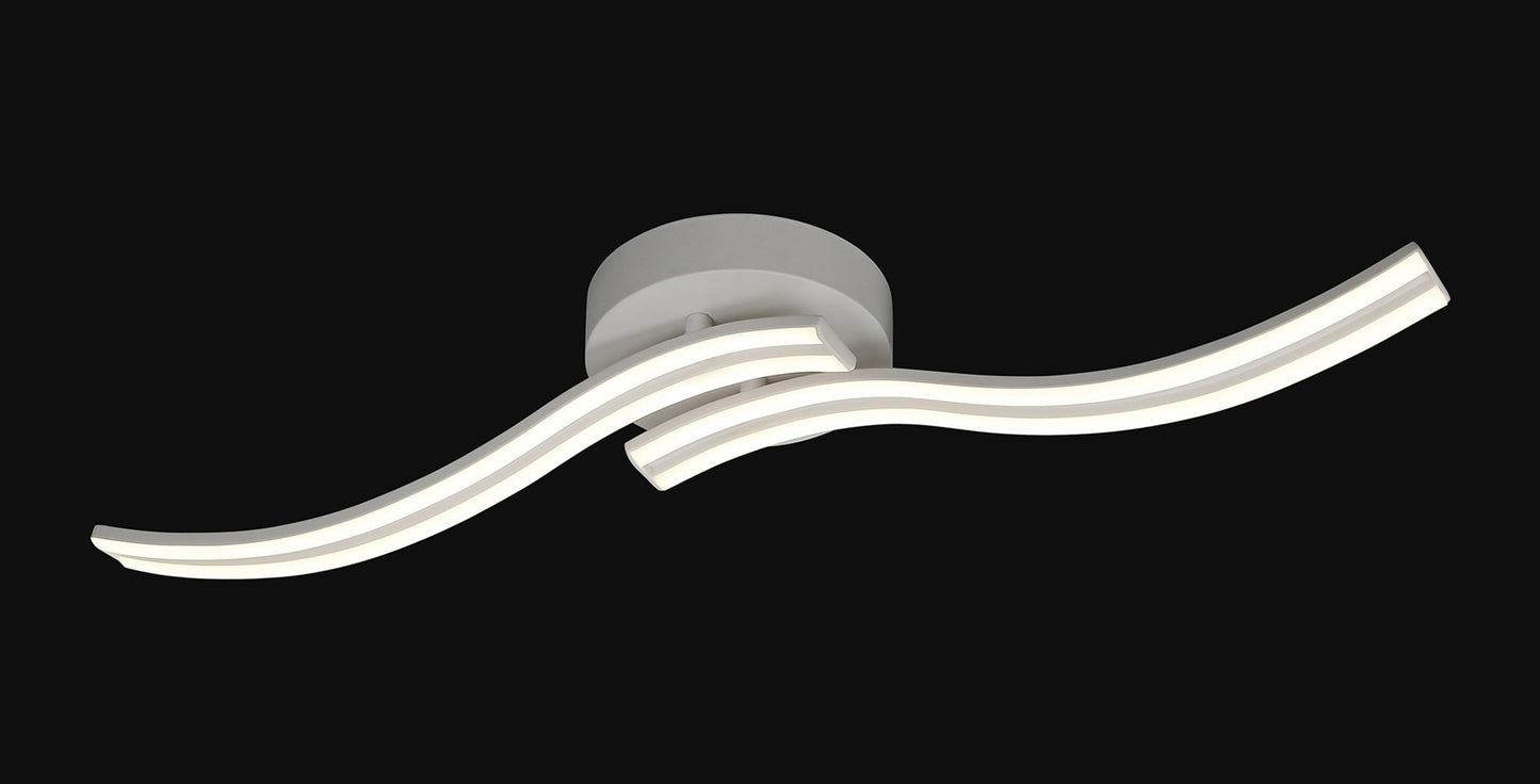 Gough 2 Light Ceiling, Wall, 2 x 12W LED, 4000K, 1556lm, White, 3yrs Warranty