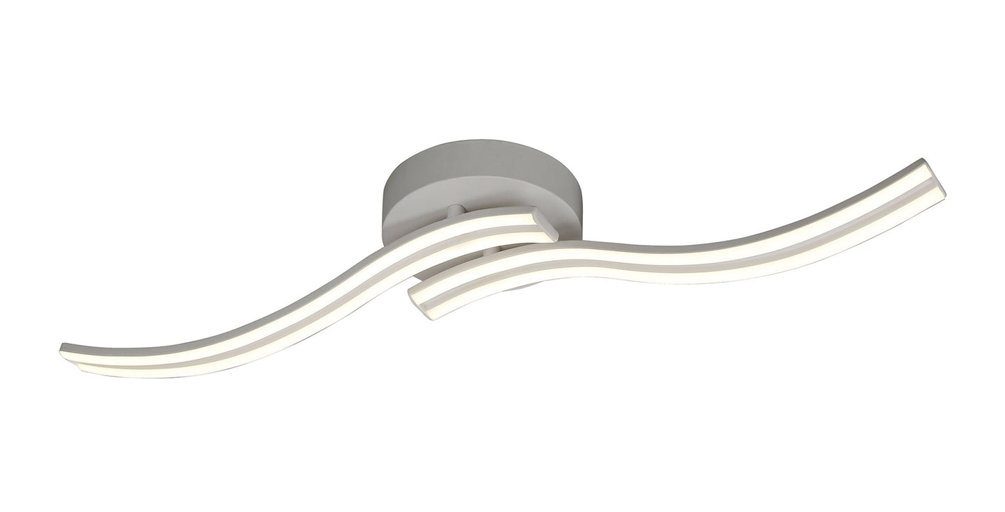Gough 2 Light Ceiling, Wall, 2 x 12W LED, 4000K, 1556lm, White, 3yrs Warranty