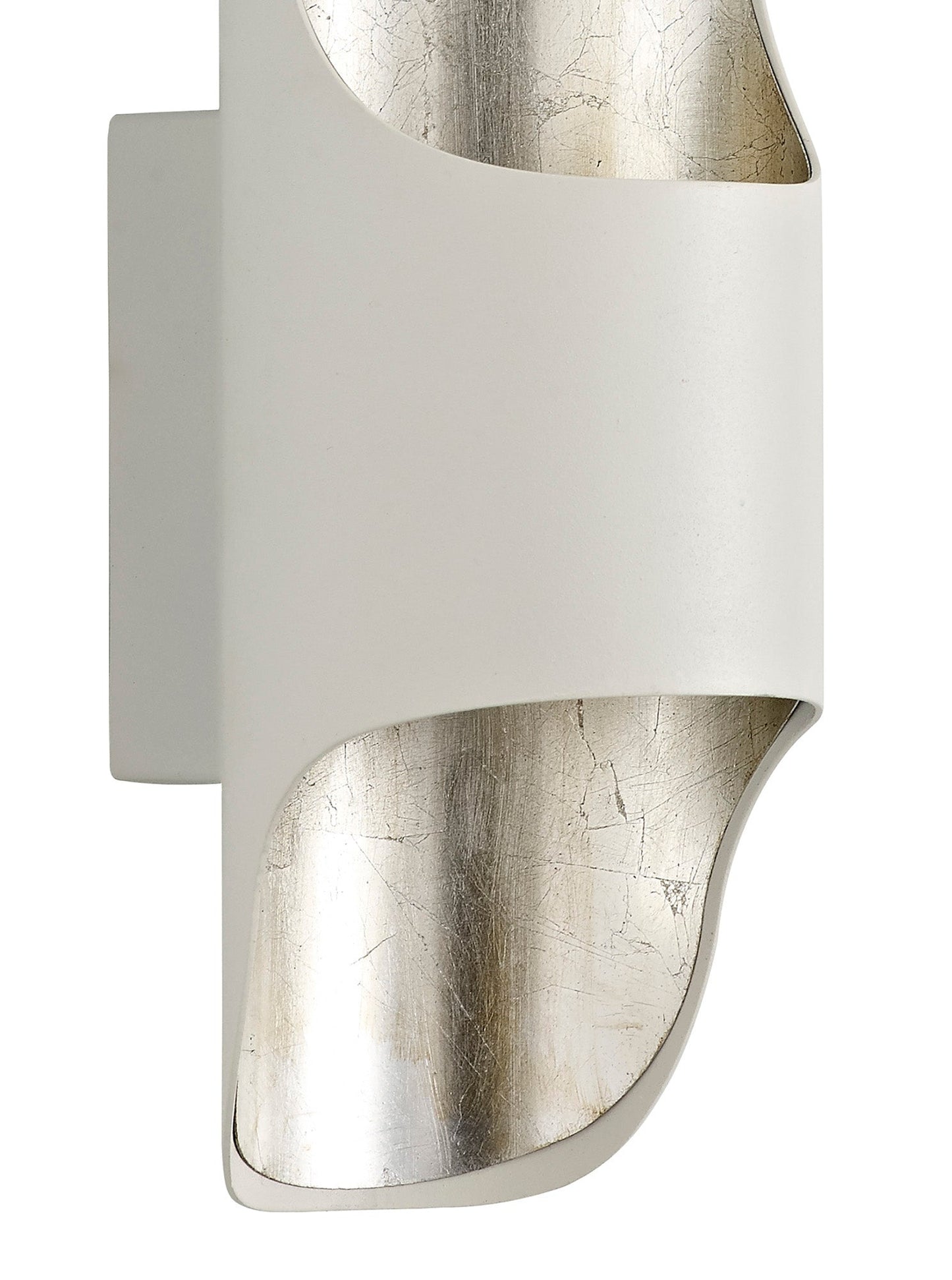 Haddon Wall Lamp, 1 x 8W LED, 3000K, 640lm, White and Silver Leaf, 3yrs Warranty 2