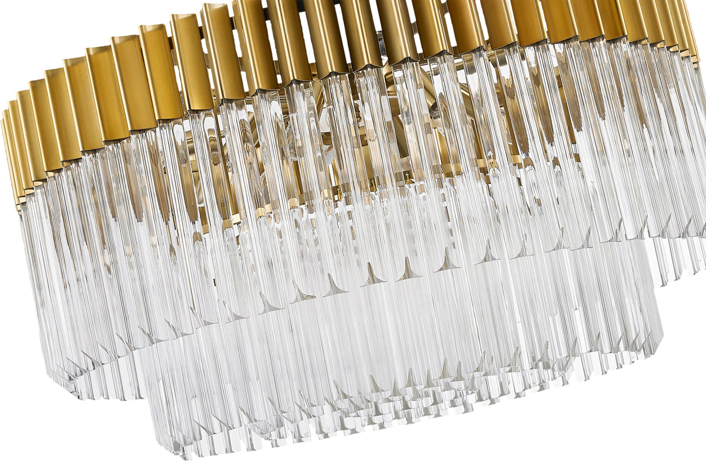 Hale Pendant Round 12 Light E14, Brass and Clear Glass, Item Weight: 25.4kg