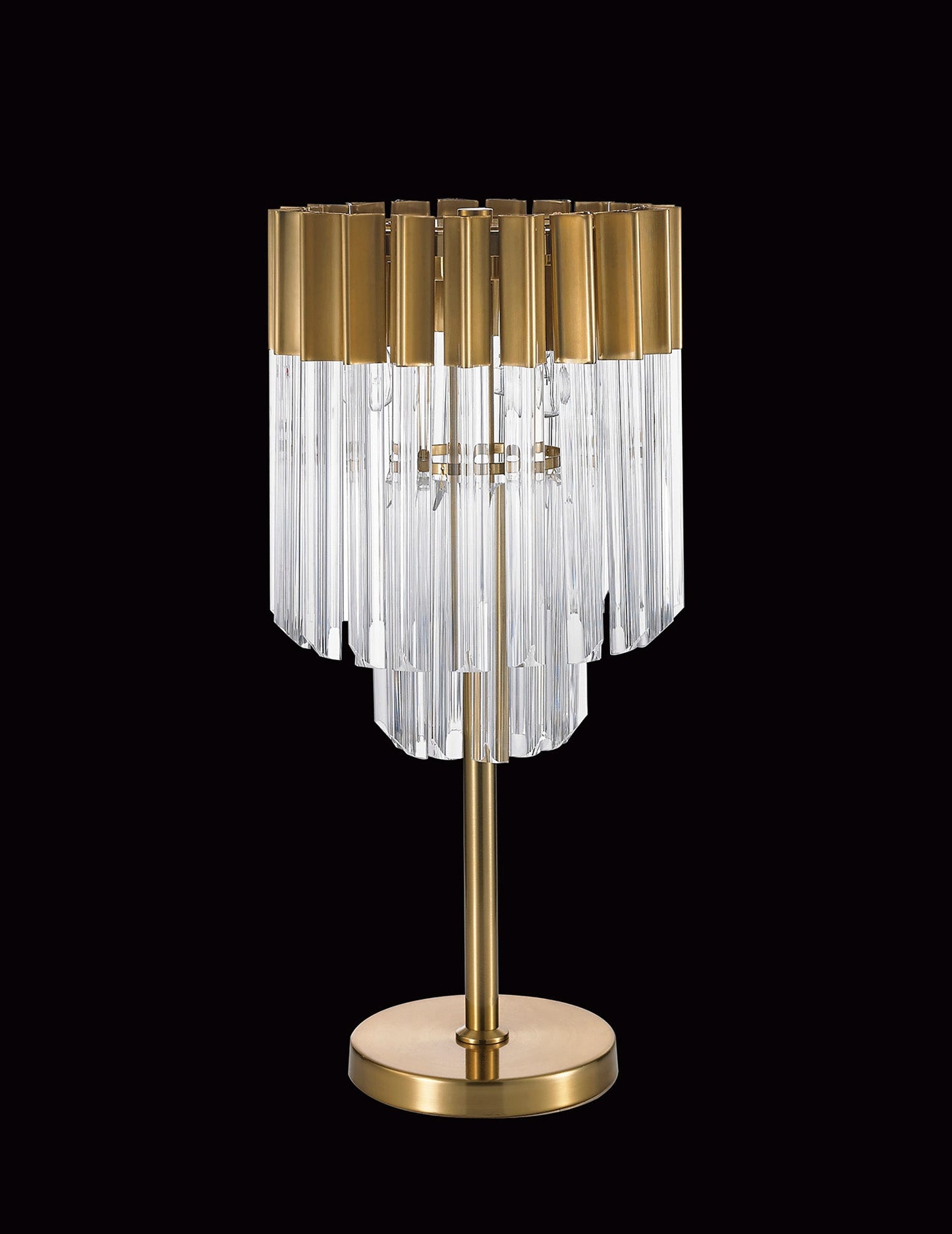 Hale Table Lamp 3 Light E14, Brass and Clear Glass