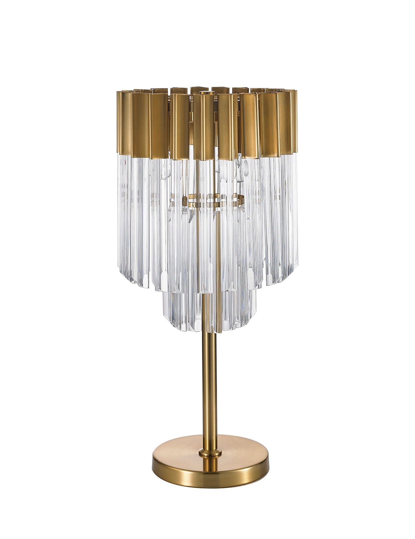 Hale Table Lamp 3 Light E14, Brass and Clear Glass