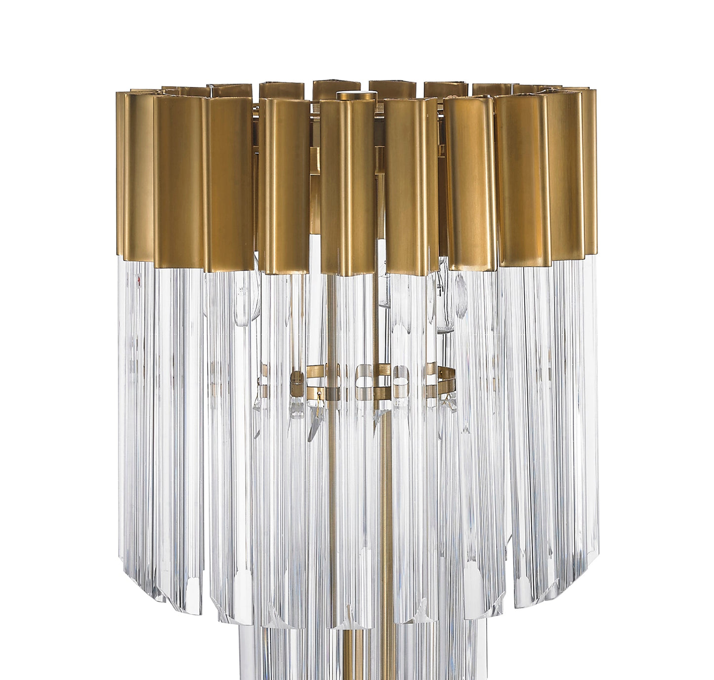 Hale Table Lamp 3 Light E14, Brass and Clear Glass