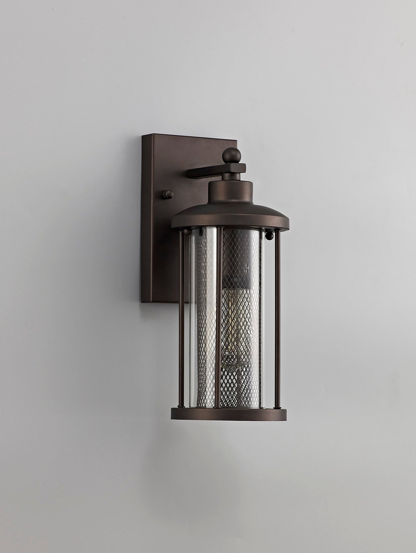 Harrop Small Wall Lamp, 1 x E27, Antique Bronze and Clear Glass, IP54, 2yrs Warranty