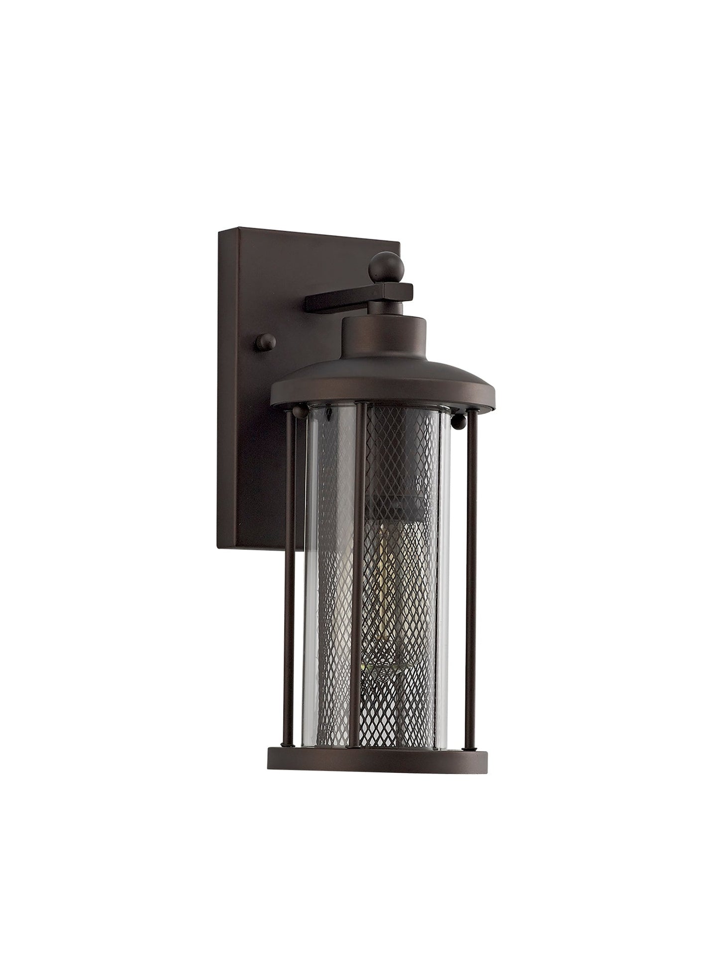 Harrop Small Wall Lamp, 1 x E27, Antique Bronze and Clear Glass, IP54, 2yrs Warranty