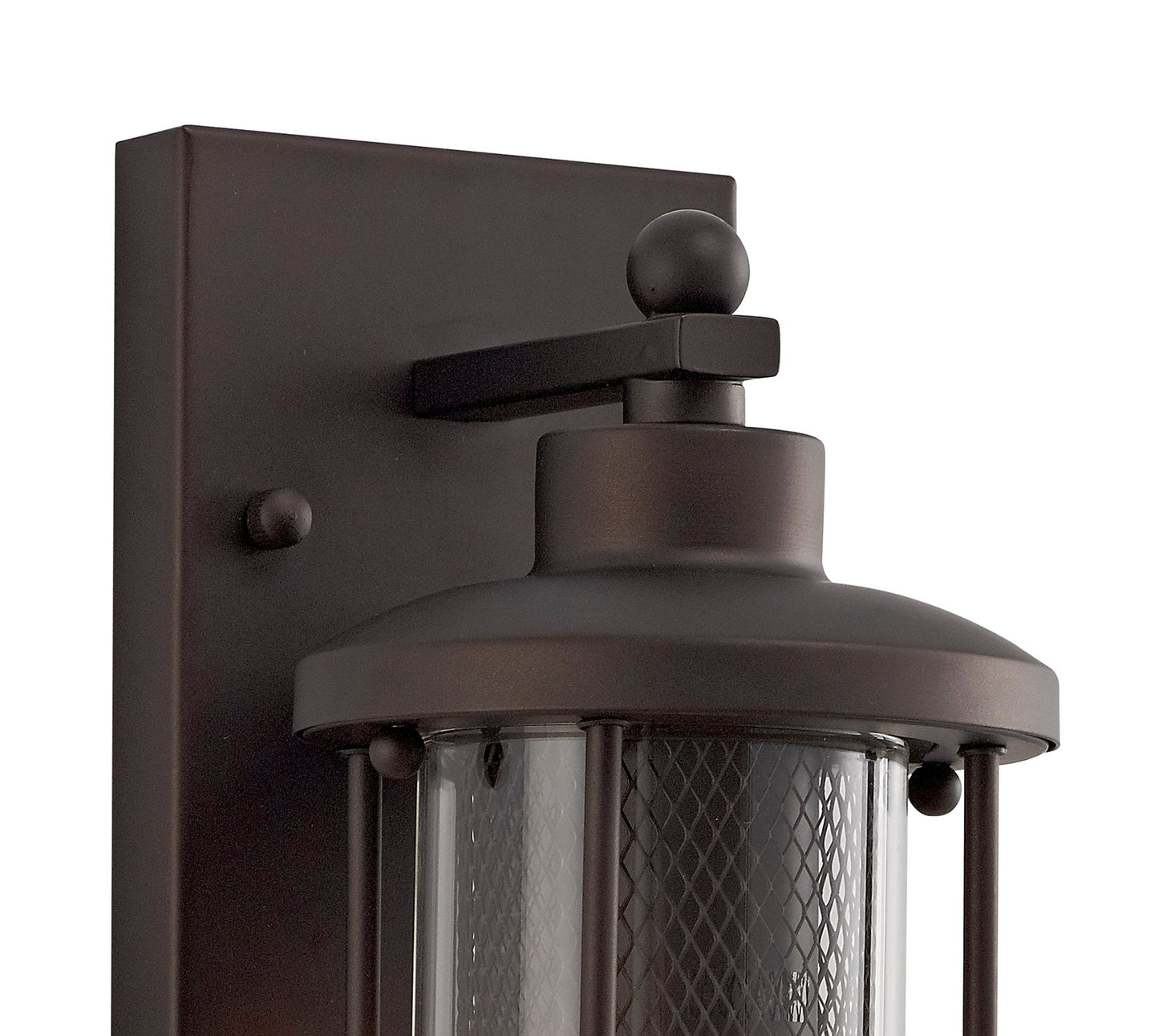 Harrop Small Wall Lamp, 1 x E27, Antique Bronze and Clear Glass, IP54, 2yrs Warranty