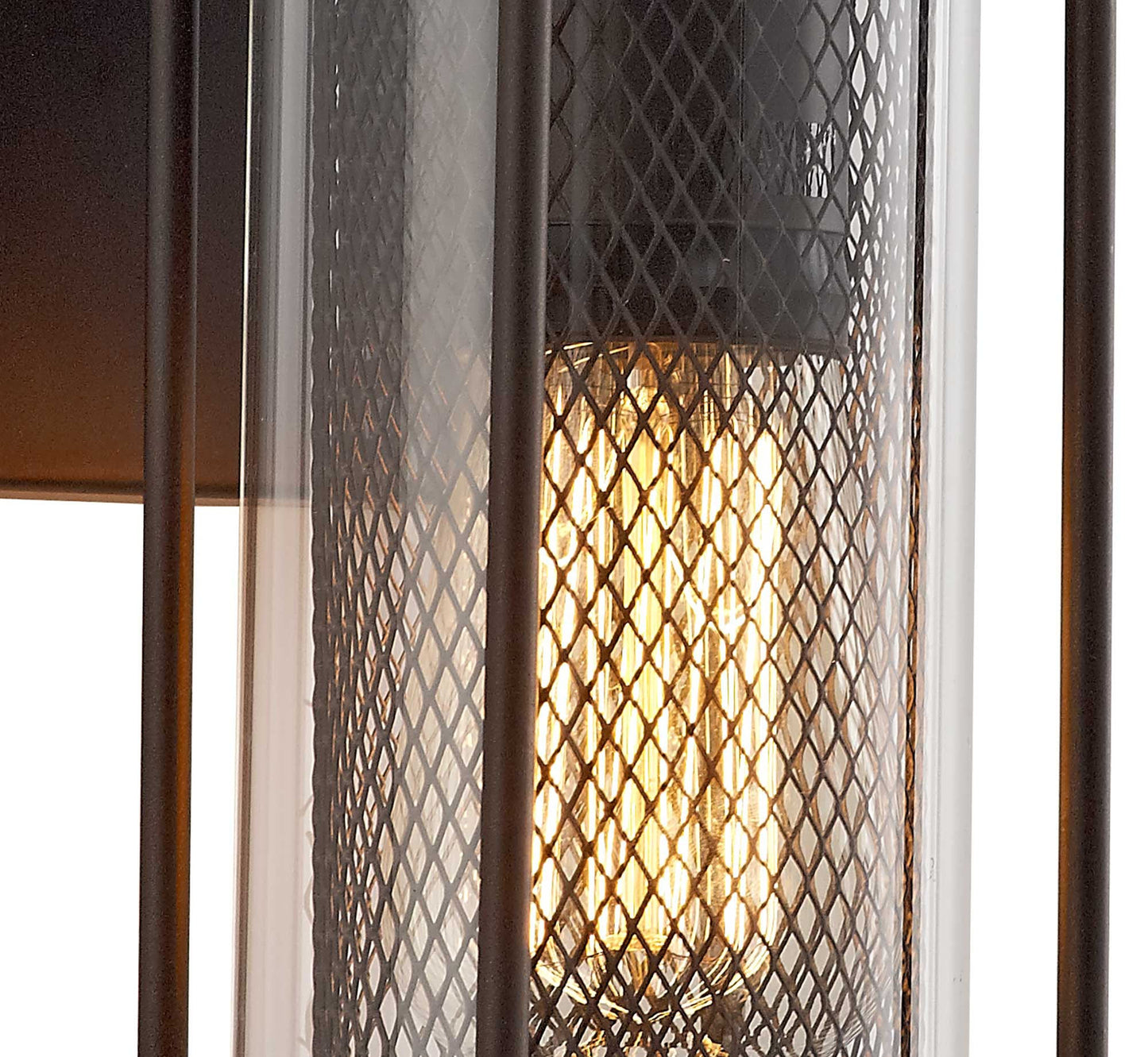 Harrop Small Wall Lamp, 1 x E27, Antique Bronze and Clear Glass, IP54, 2yrs Warranty