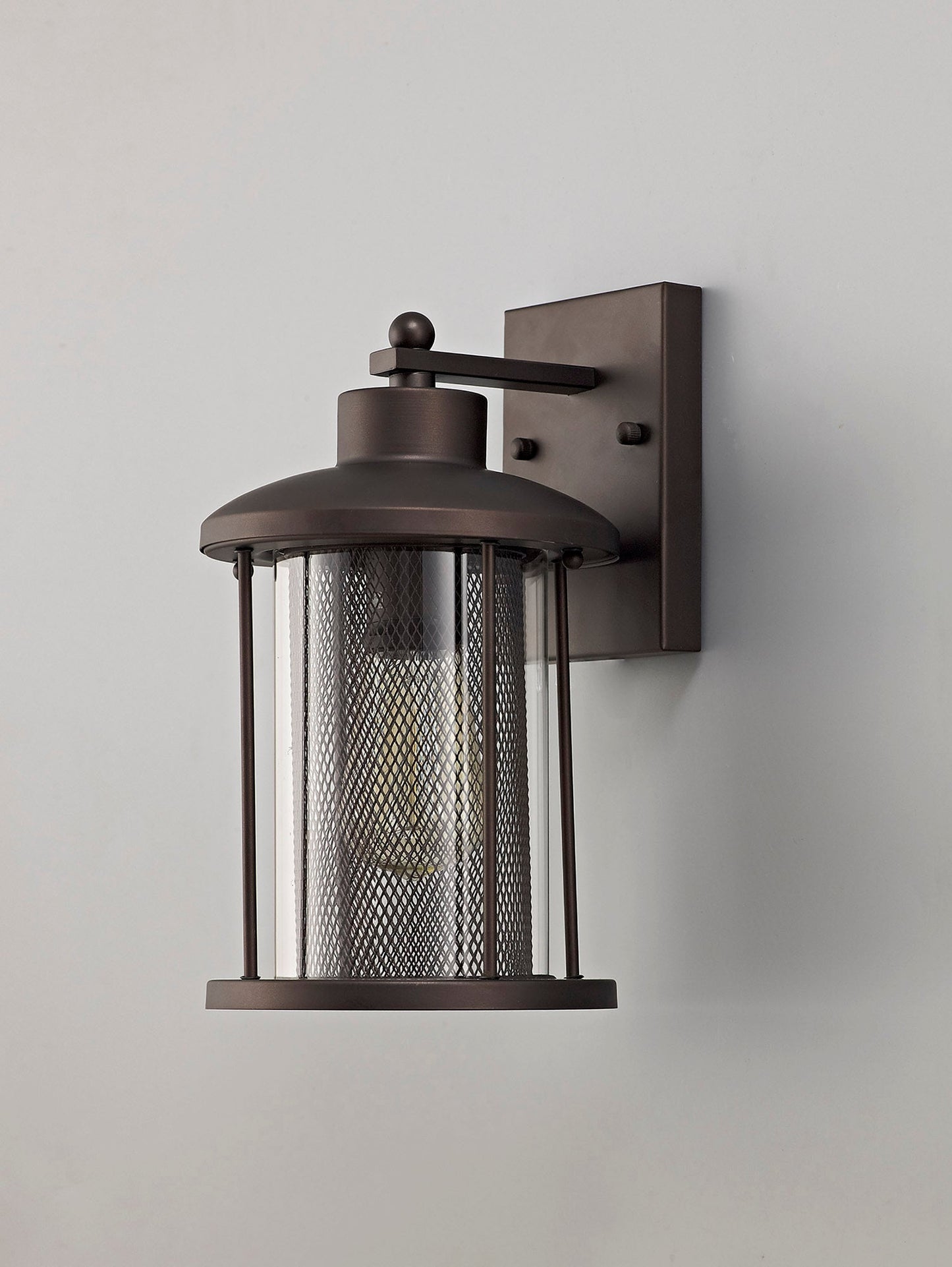 Harrop Large Wall Lamp, 1 x E27, Antique Bronze and Clear Glass, IP54, 2yrs Warranty