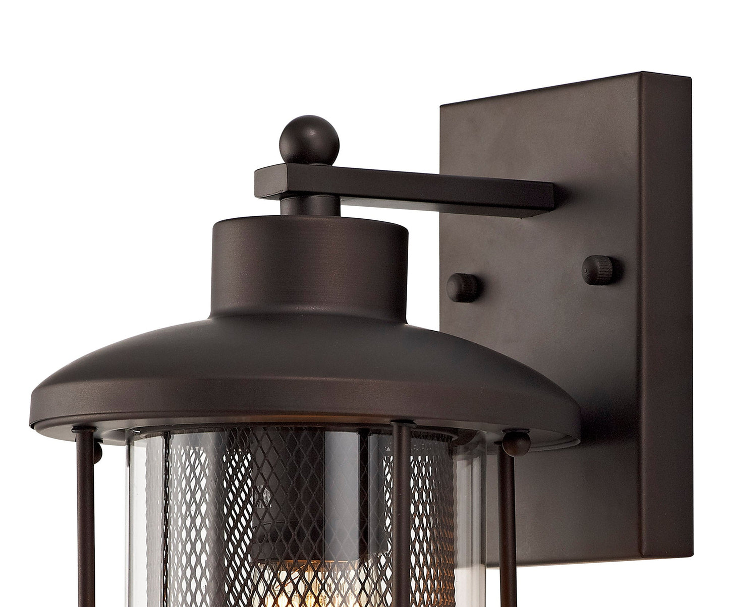 Harrop Large Wall Lamp, 1 x E27, Antique Bronze and Clear Glass, IP54, 2yrs Warranty