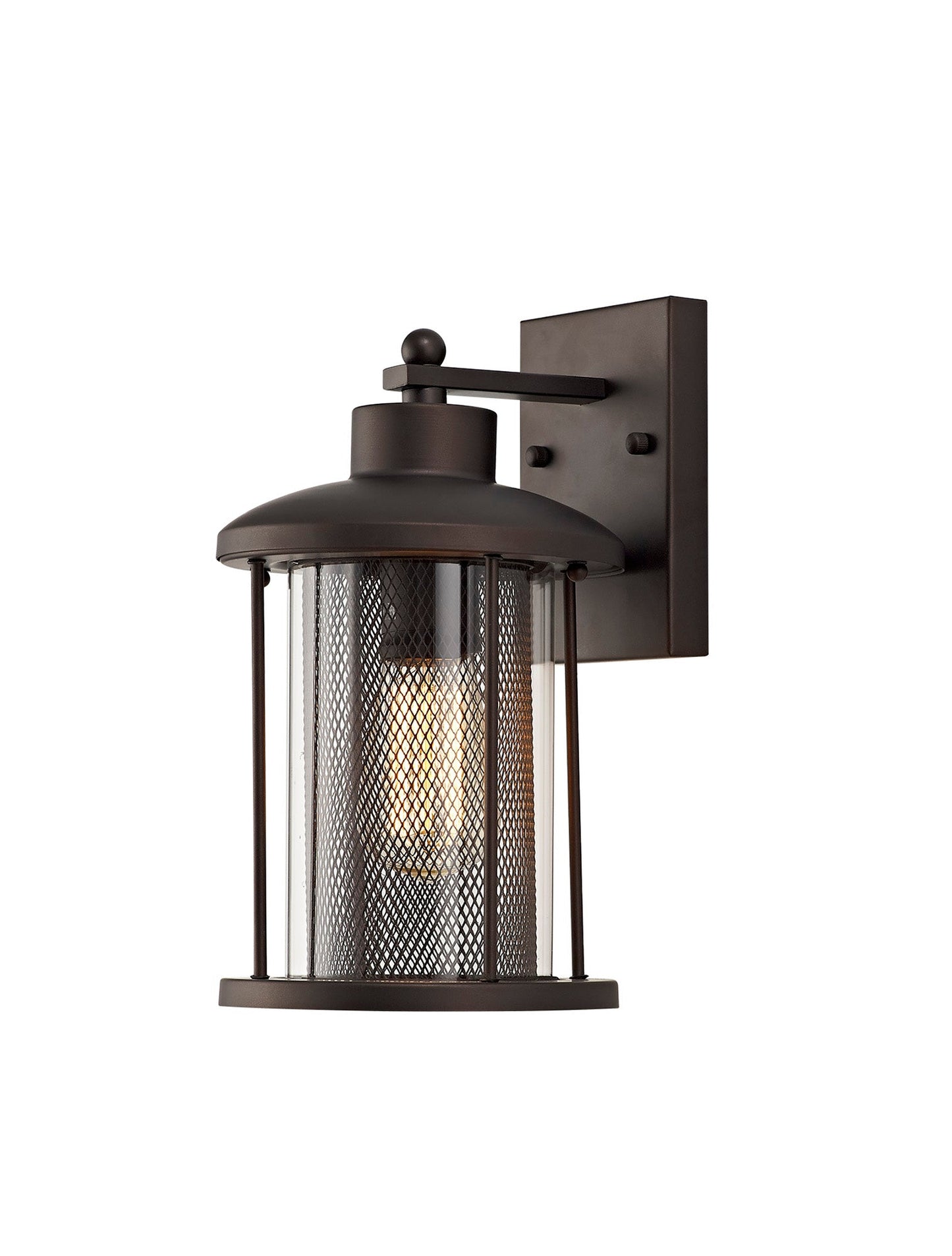 Harrop Large Wall Lamp, 1 x E27, Antique Bronze and Clear Glass, IP54, 2yrs Warranty