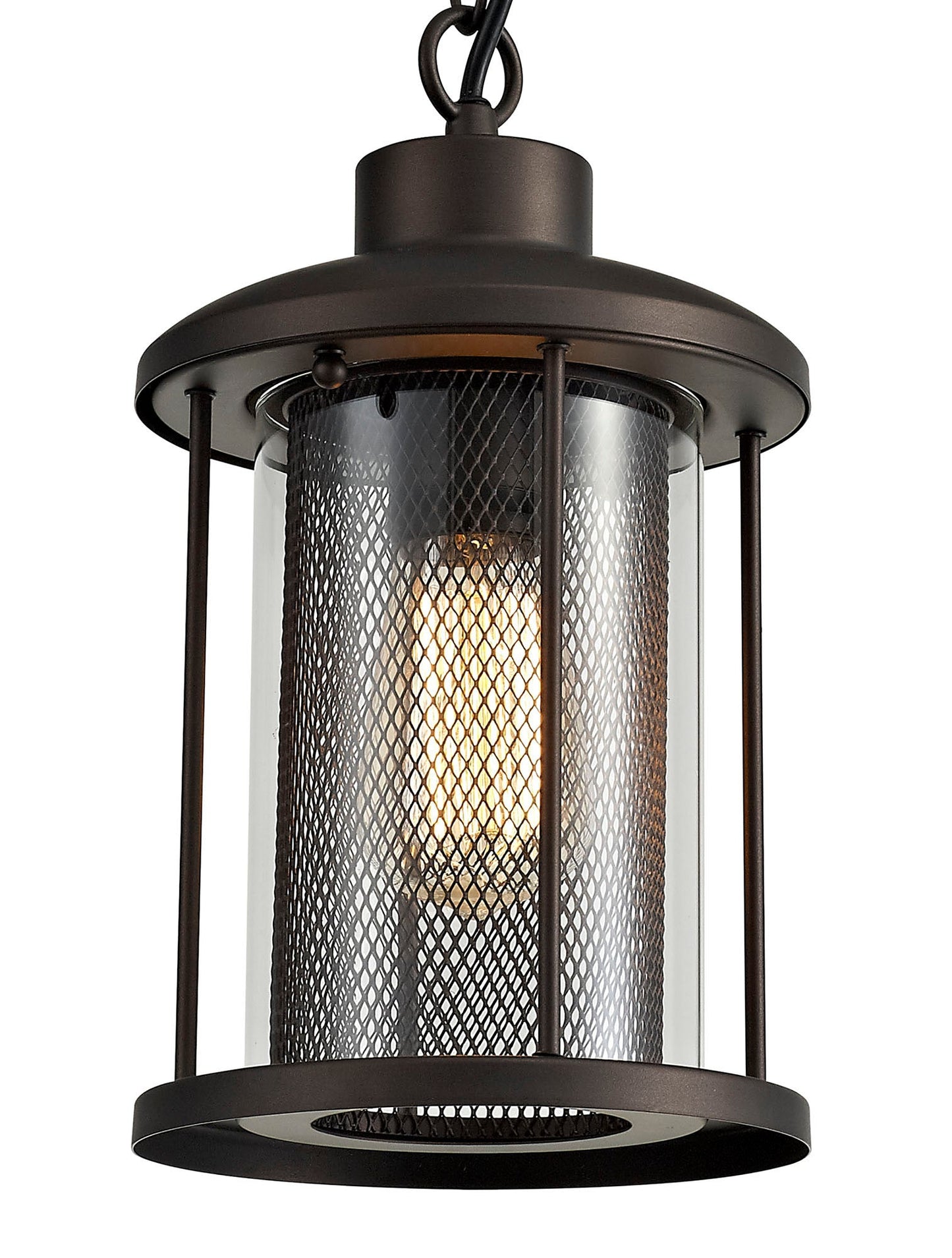 Harrop Pendant, 1 x E27, Antique Bronze and Clear Glass, IP54, 2yrs Warranty