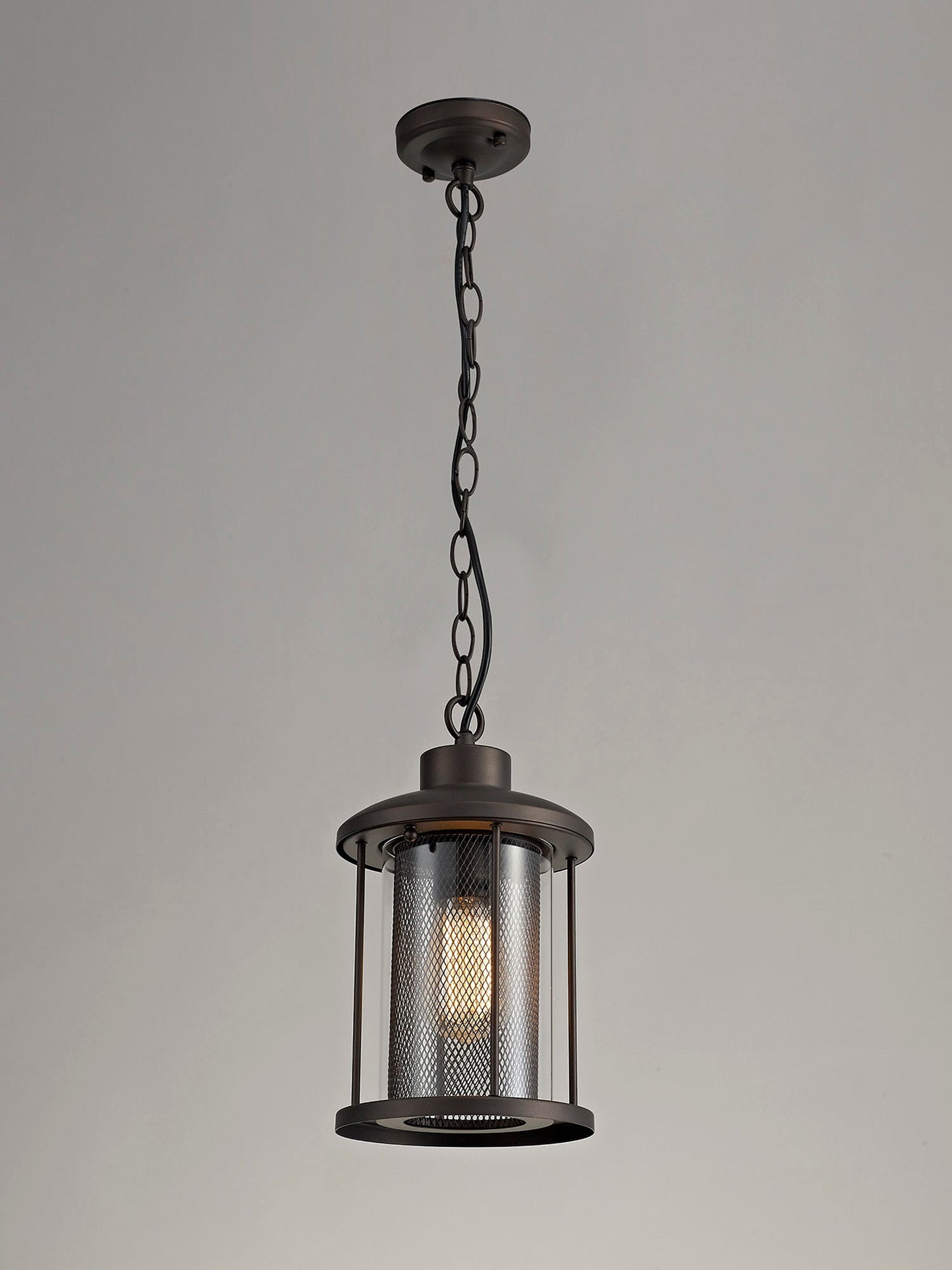 Harrop Pendant, 1 x E27, Antique Bronze and Clear Glass, IP54, 2yrs Warranty