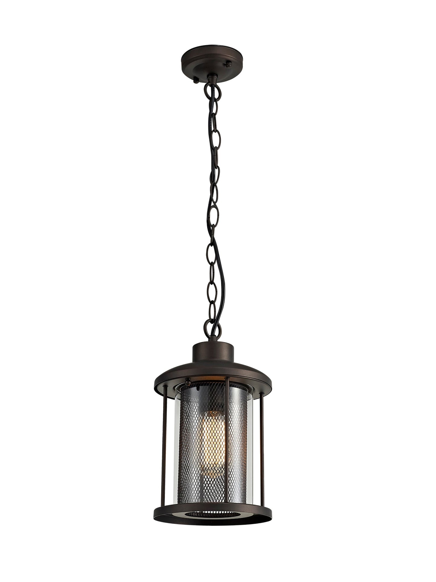 Harrop Pendant, 1 x E27, Antique Bronze and Clear Glass, IP54, 2yrs Warranty