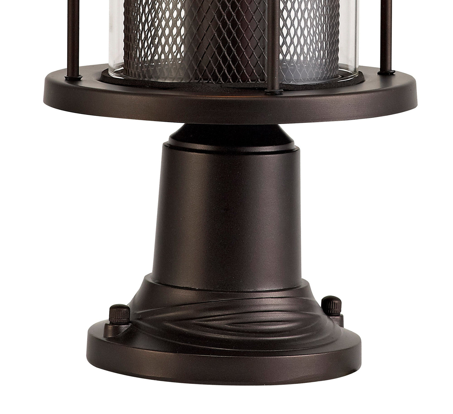 Harrop Pedestal Lamp, 1 x E27, Antique Bronze and Clear Glass, IP54, 2yrs Warranty