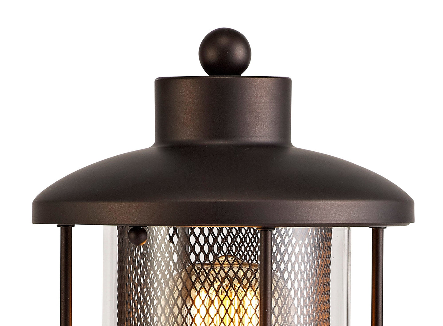 Harrop Pedestal Lamp, 1 x E27, Antique Bronze and Clear Glass, IP54, 2yrs Warranty