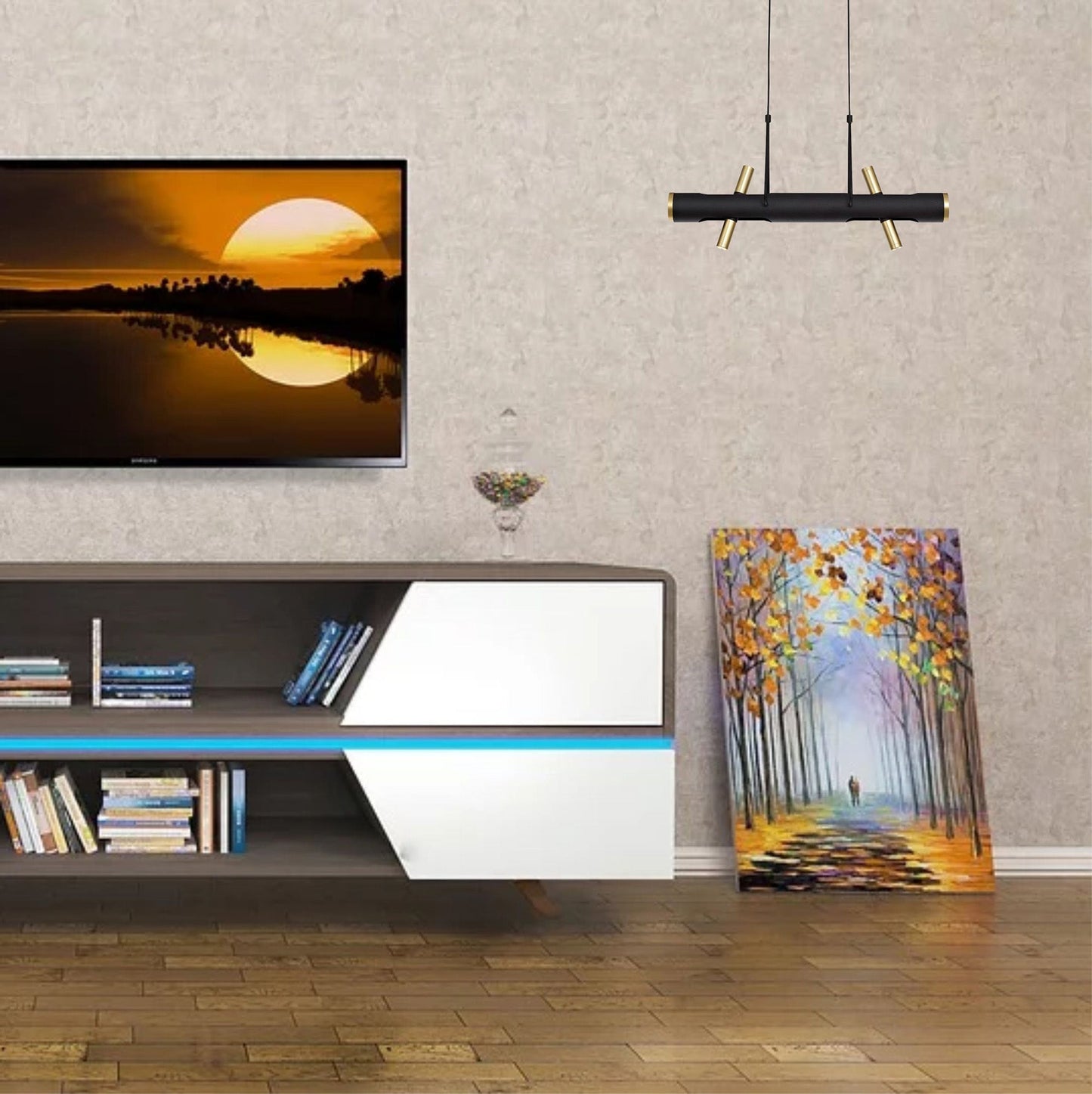 Hatchmere Table Lamp, 2 x 2W LED, 3000K, 560lm, Sand Black and Gold, 3yrs Warranty