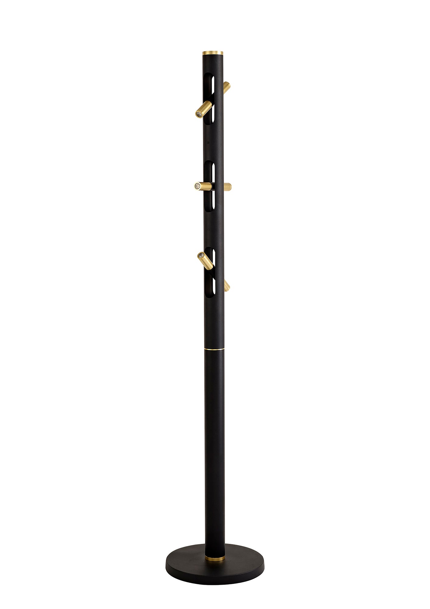 Hatchmere Floor Lamp, 6 x 2W LED, 3000K, 1680lm, Sand Black and Gold, 3yrs Warranty