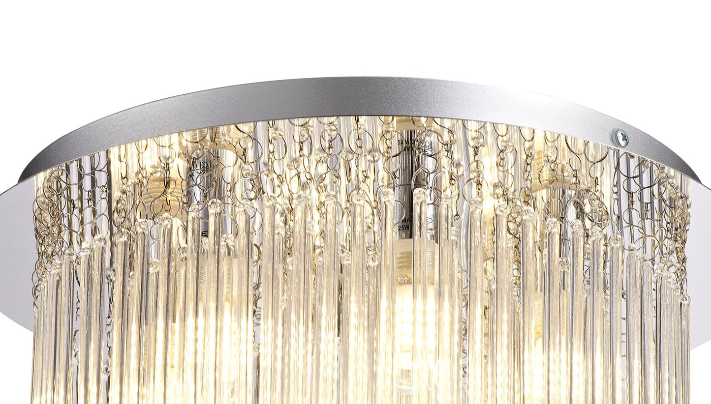 Hatton Ceiling Light, 6 x G9, IP44, Polished Chrome and Clear Glass 2