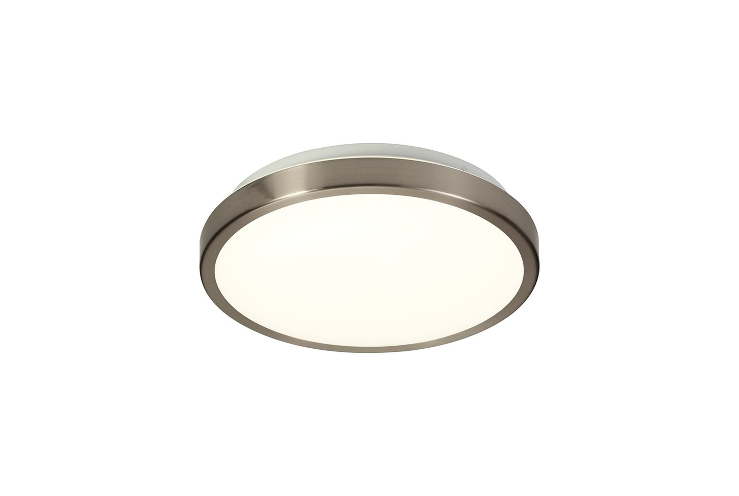 Heald Ceiling, 1 x 12W LED, 4000K, 565lm, IP44, Satin Nickel and White, 3yrs Warranty
