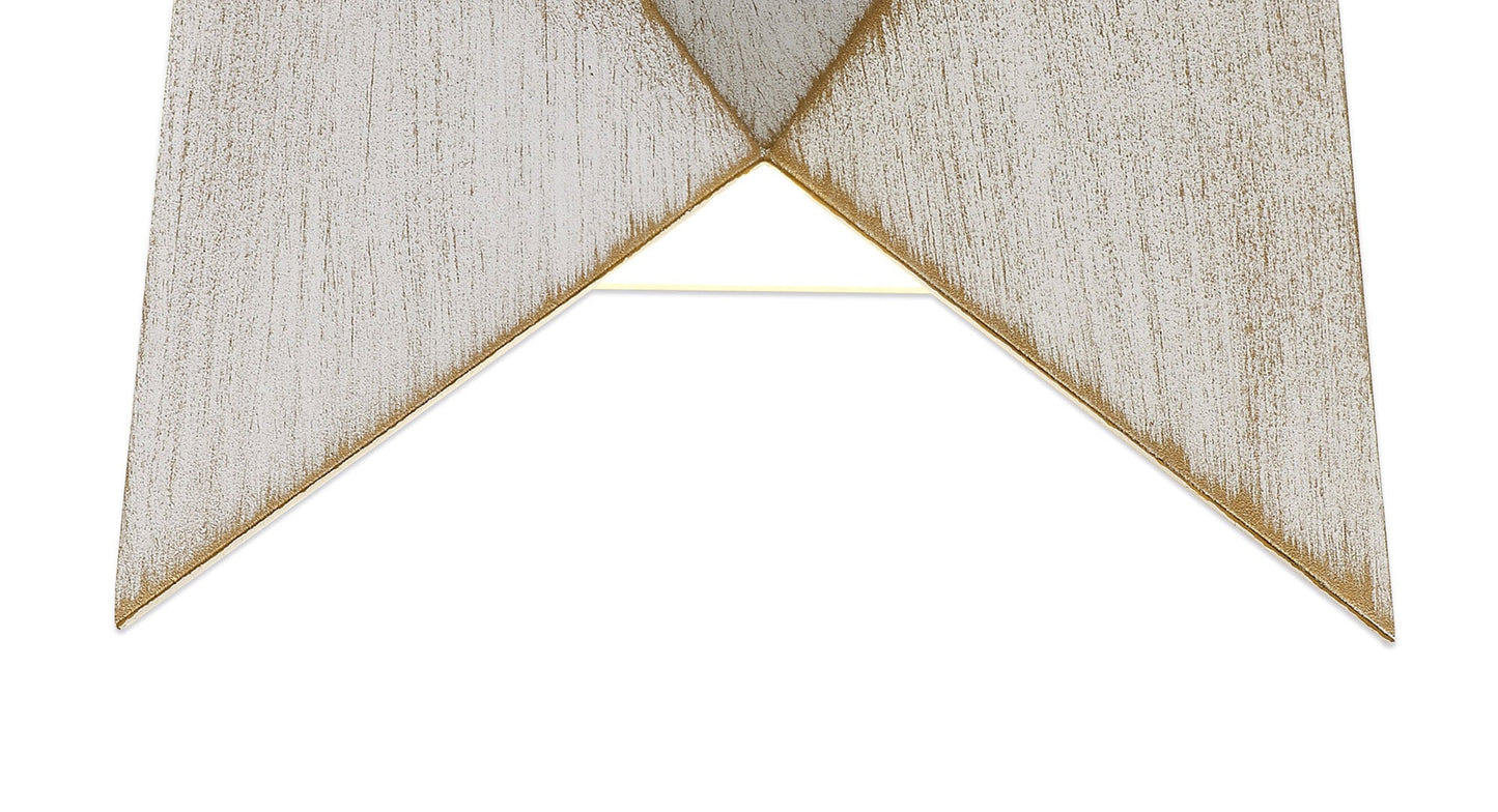 Helsby Wall Lamp, 1 x 7W LED, 3000K, 610lm, IP54, White and Gold, 3yrs Warranty